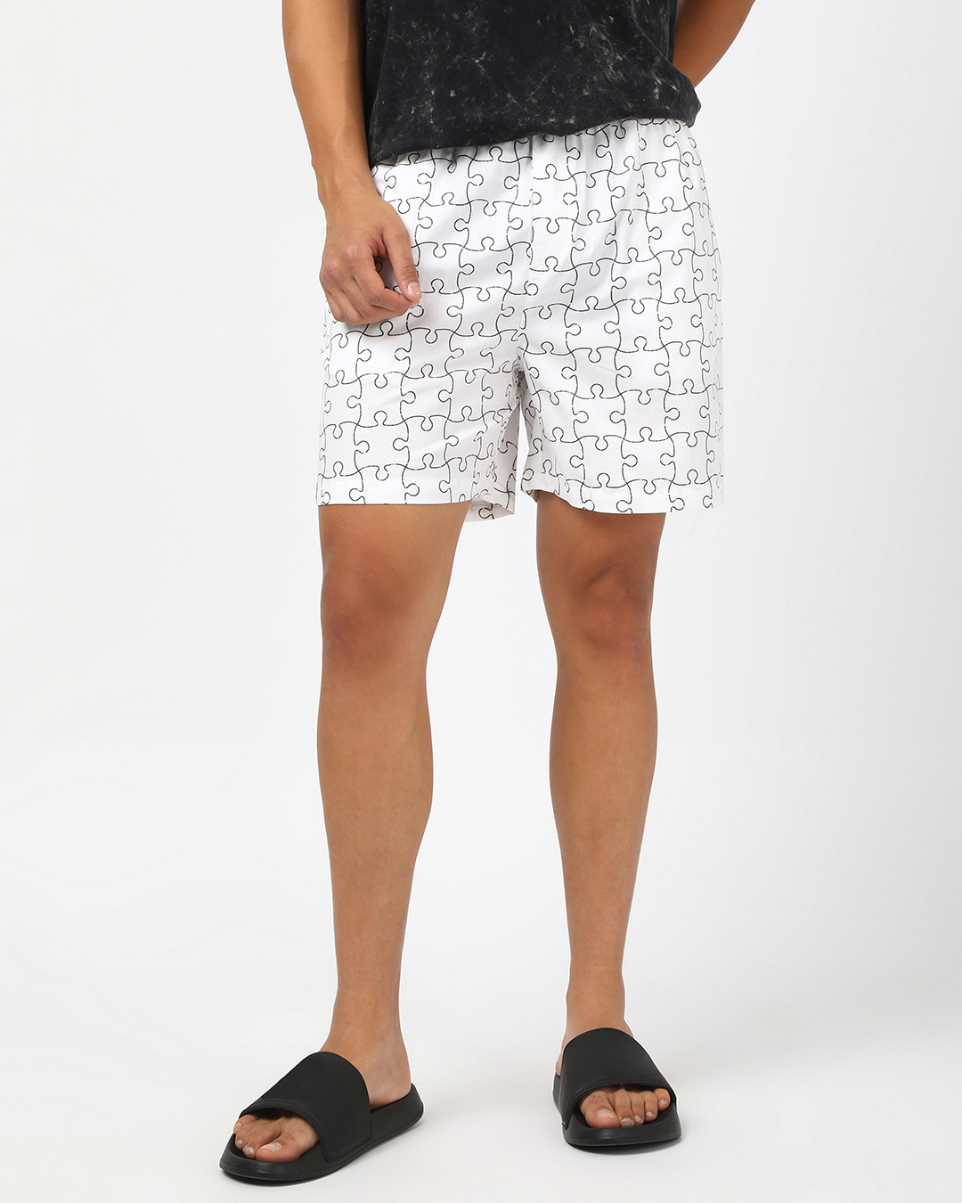 Shop Men's White All Over Printed Boxers-Back