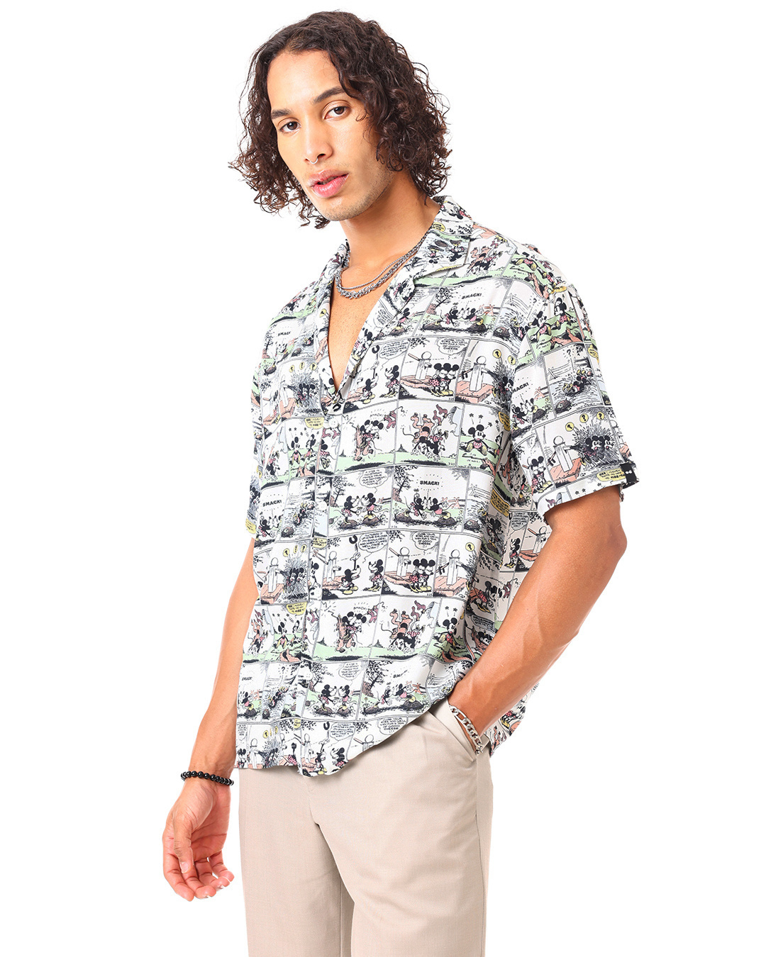 Shop Men's White All Over Printed Oversized Shirt-Back