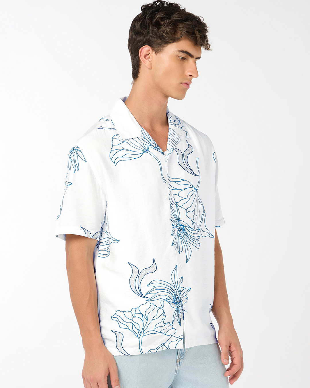 Shop Men's White All Over Printed Oversized Shirt-Back