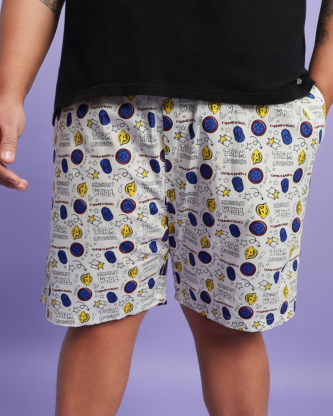 Buy Men's White All Over Printed Plus Size Boxers Online in India at