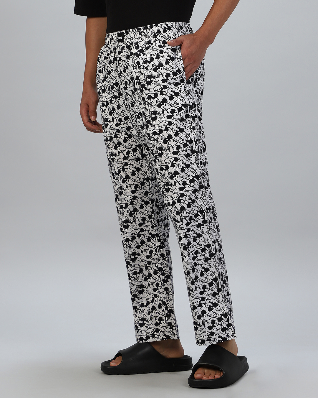 Shop Men's White All Over Printed Pyjamas-Back