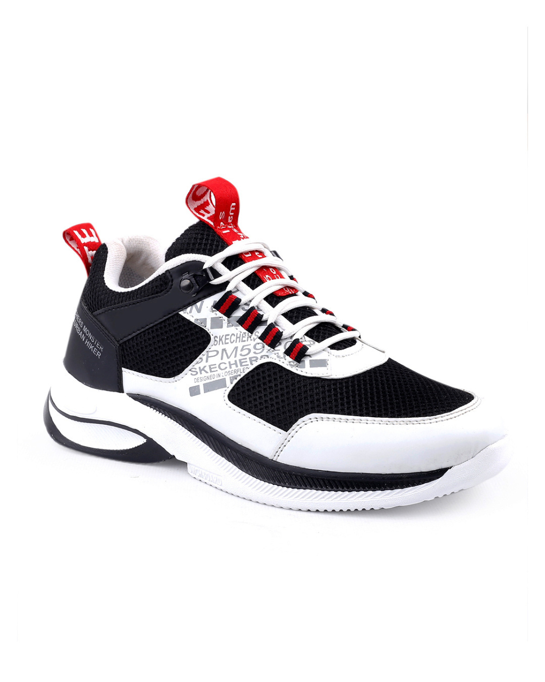Shop Men's White & Black Color Block Sneakers-Back