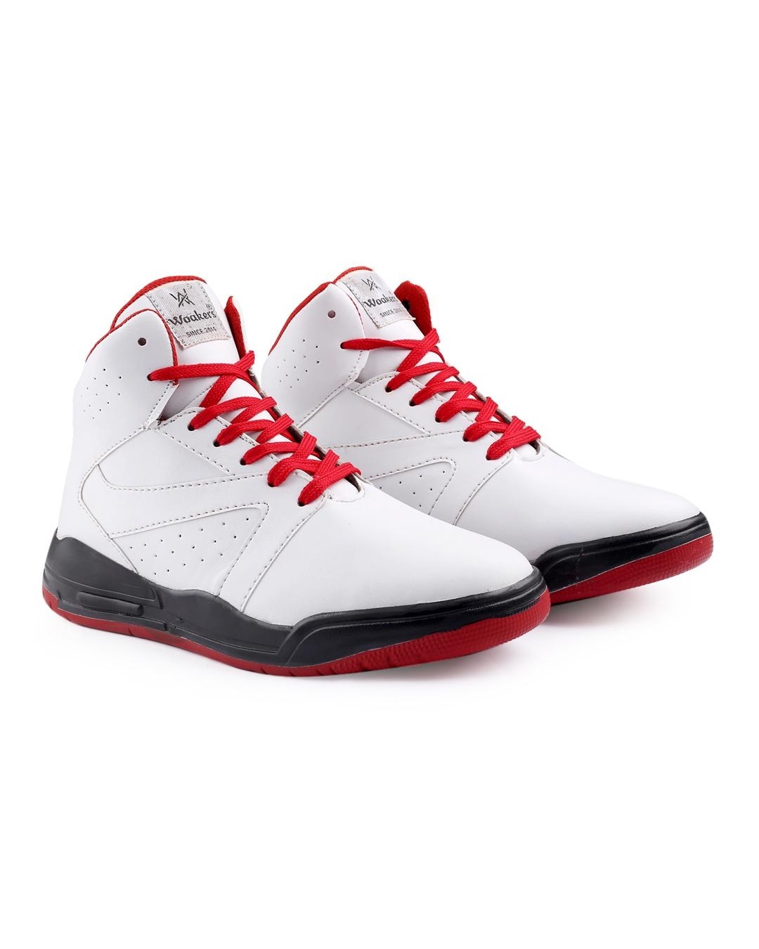 Shop Men's White and Red Color Block Casual Shoes-Back