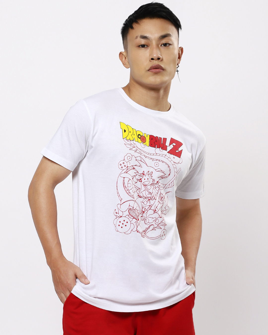 Shop Men's White Anime Printed T-shirt-Back
