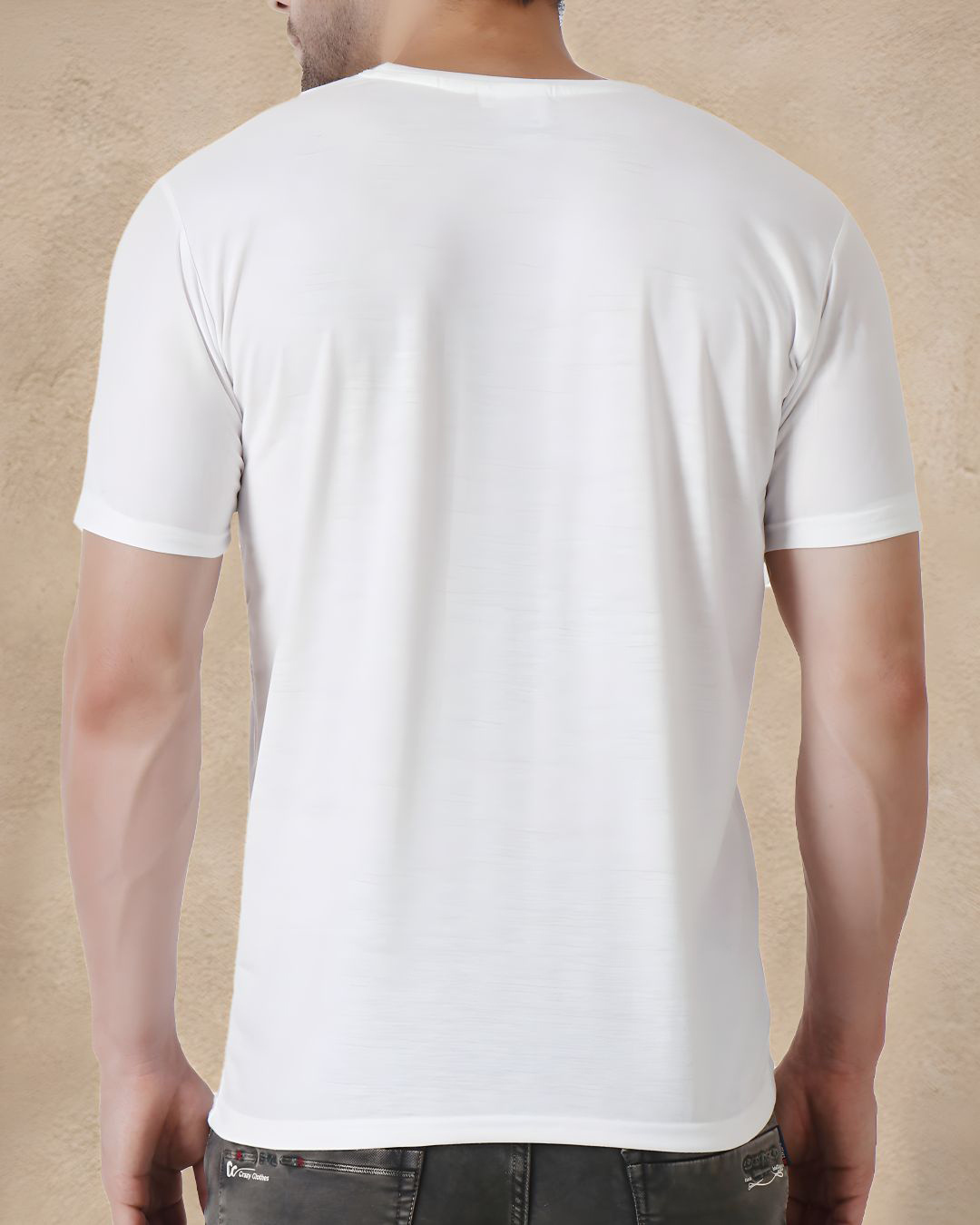 Shop Men's White Assault Rifle Graphic Printed Cotton T-shirt-Back