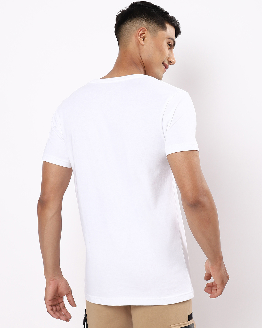 Shop Men's White Bad Bunny Club Graphic Printed T-shirt-Back
