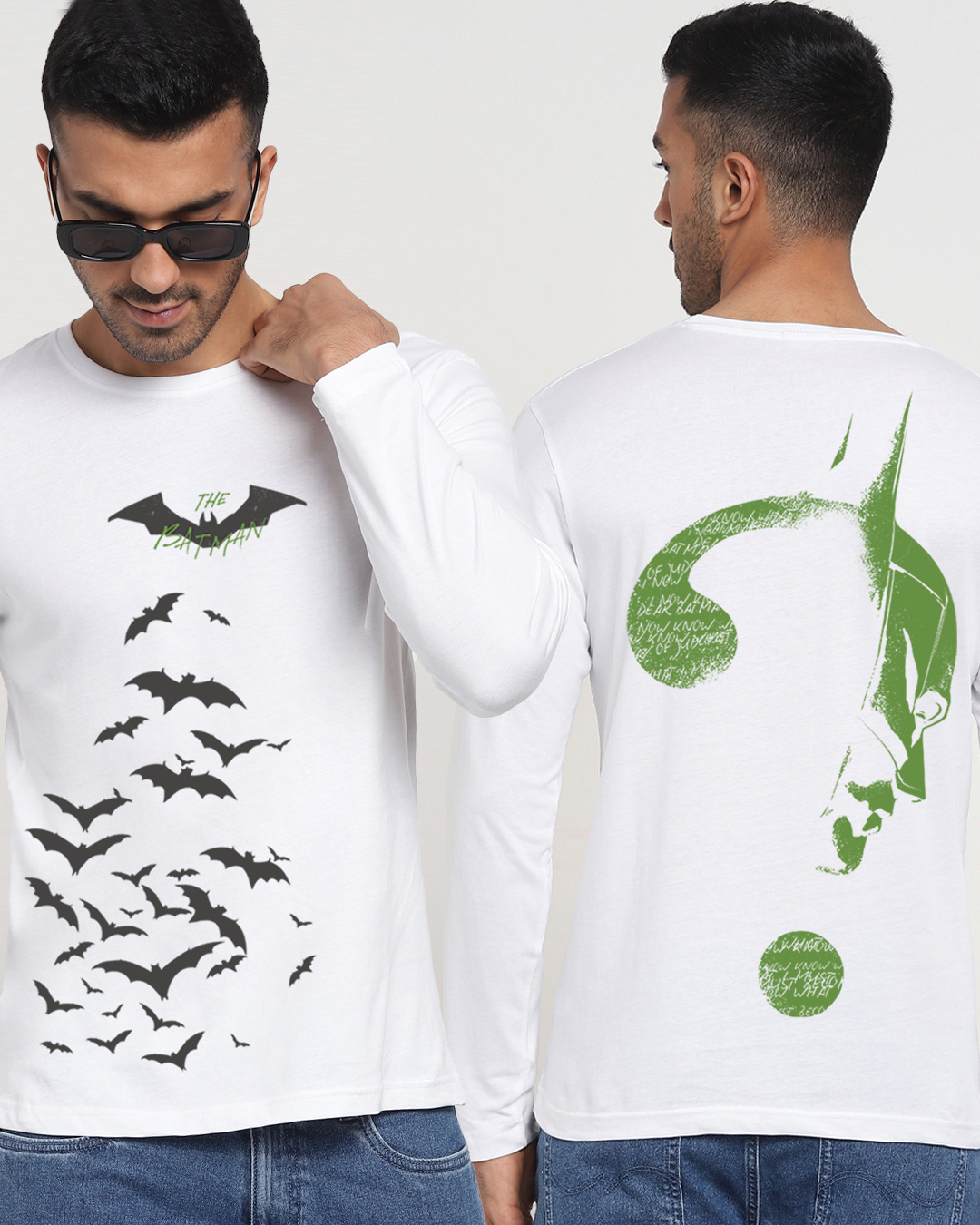 Buy Men's White Batman Riddle Graphic Printed T-shirt Online at Bewakoof