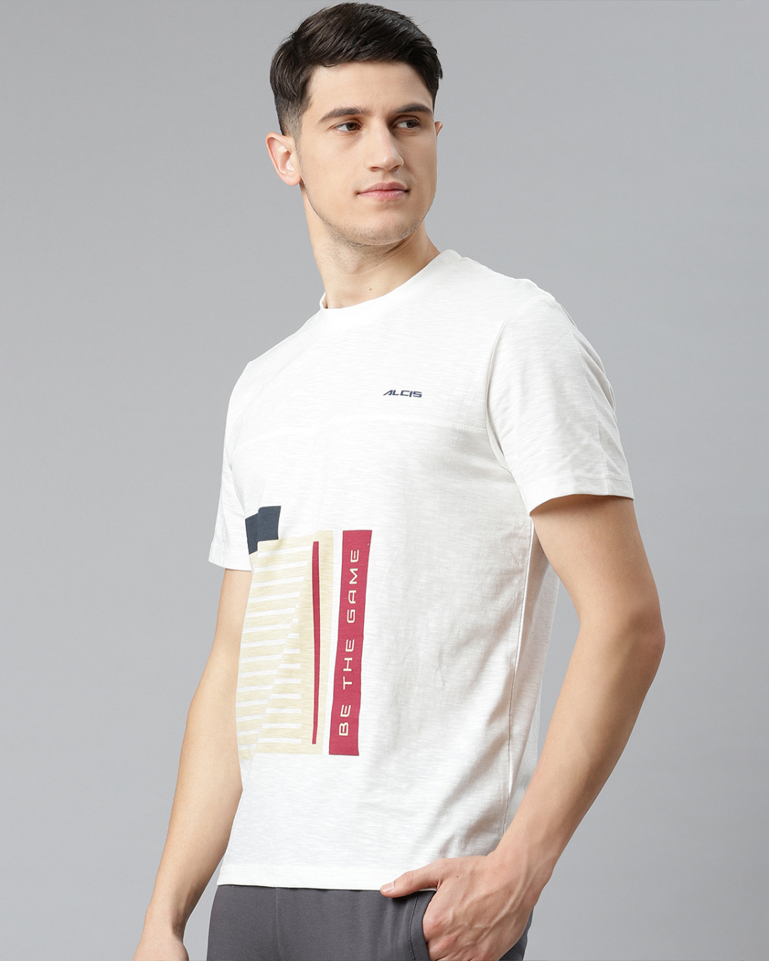 Shop Men's White Be The Game Typography Slim Fit T-shirt-Back