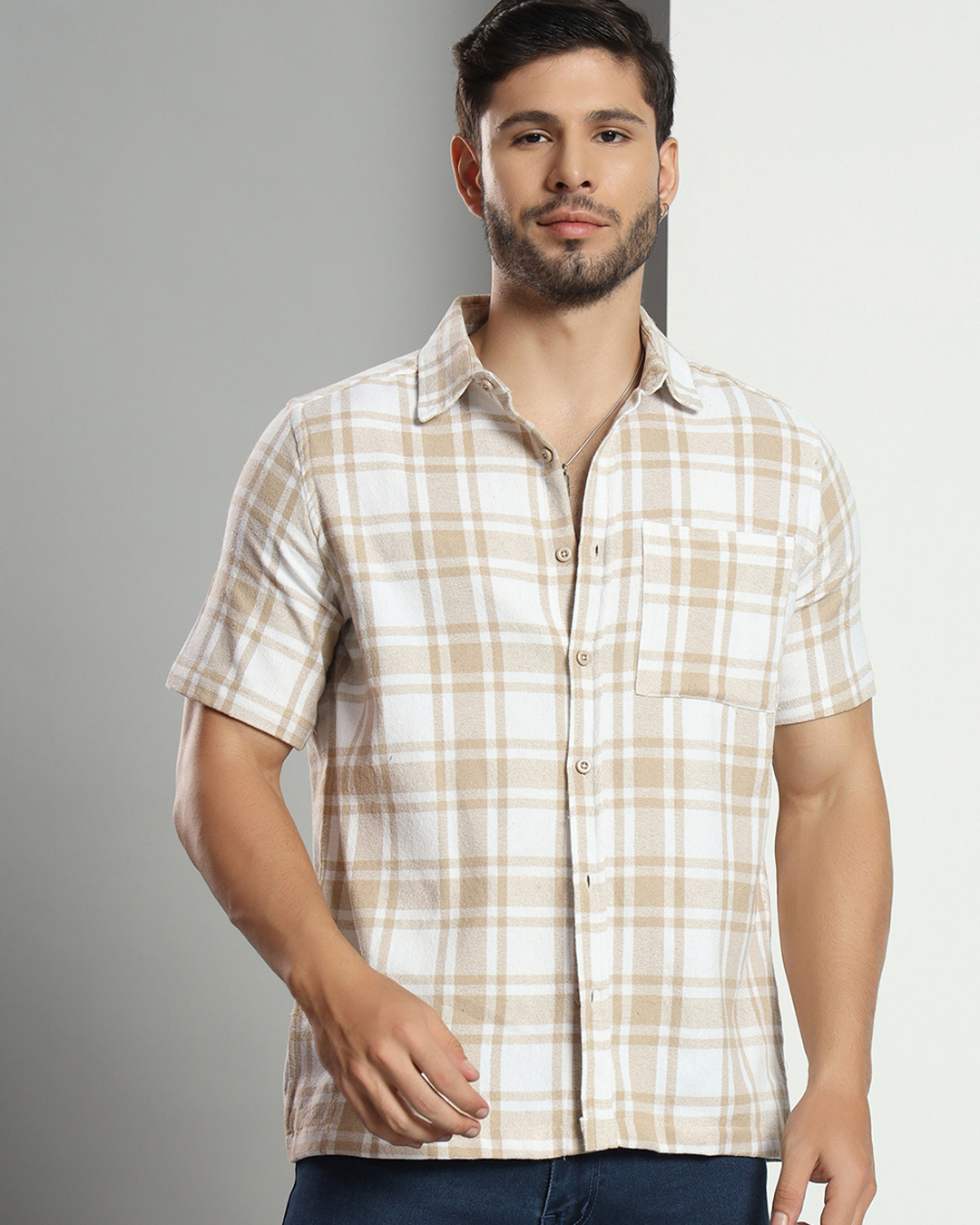 さらに100円引き◆YESEYESEE◆Buffalo Check Shirt yeseyesee® :: Y.E.S Short Sleeve Check Shirt Navy