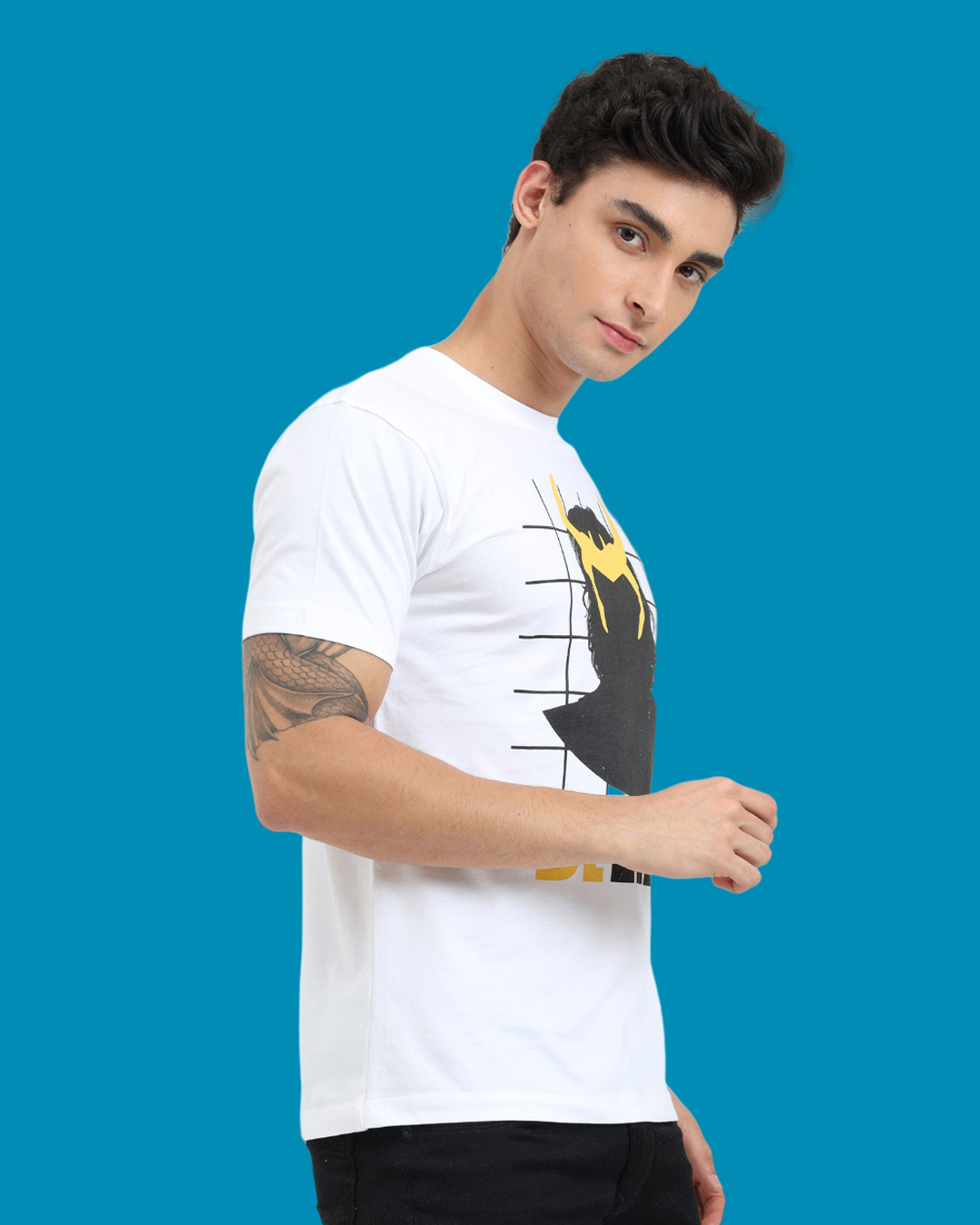 Shop Men's White Belive Graphic Printed T-shirt-Back