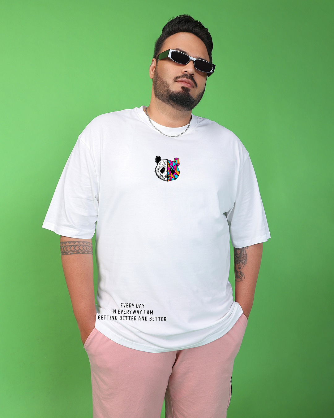 Shop Men's White Better & Better Graphic Printed Oversized Plus Size T-shirt-Back