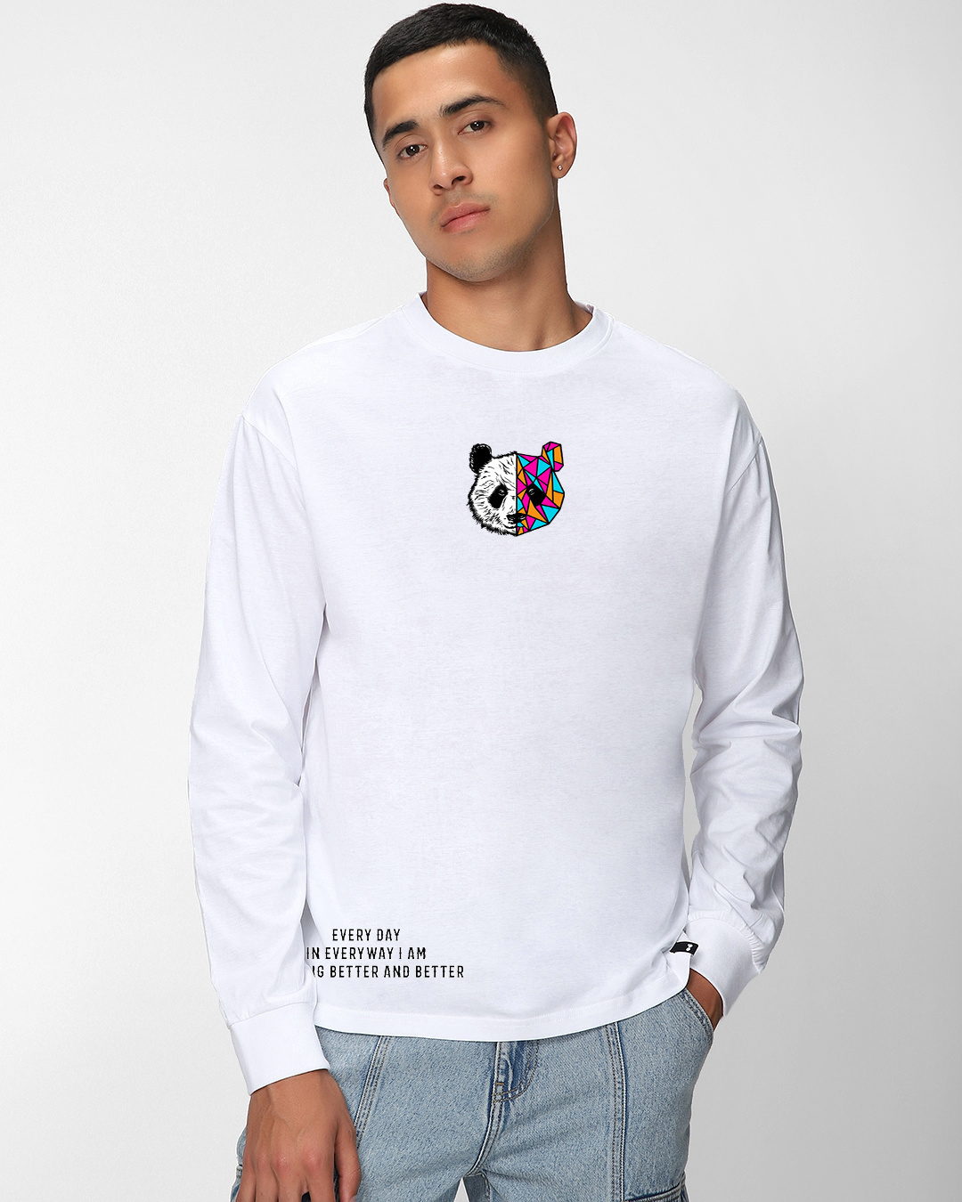 Shop Men's White Better & Better Graphic Printed Oversized T-shirt-Back