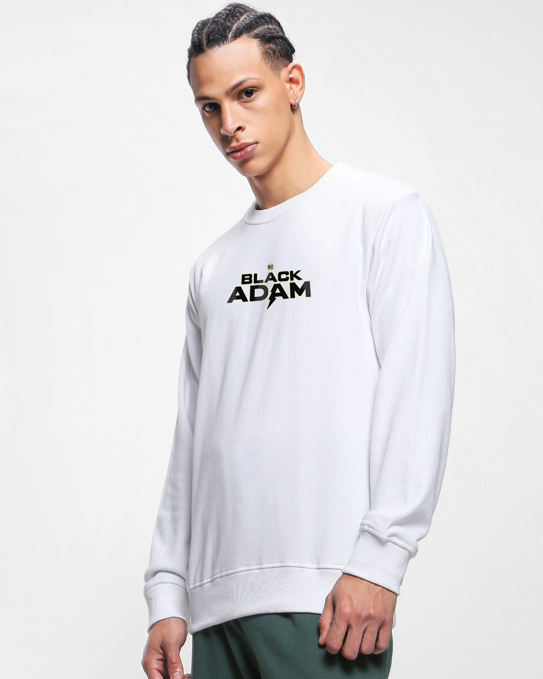 Shop Men's White Black Adam Graphic Printed Sweatshirt-Back