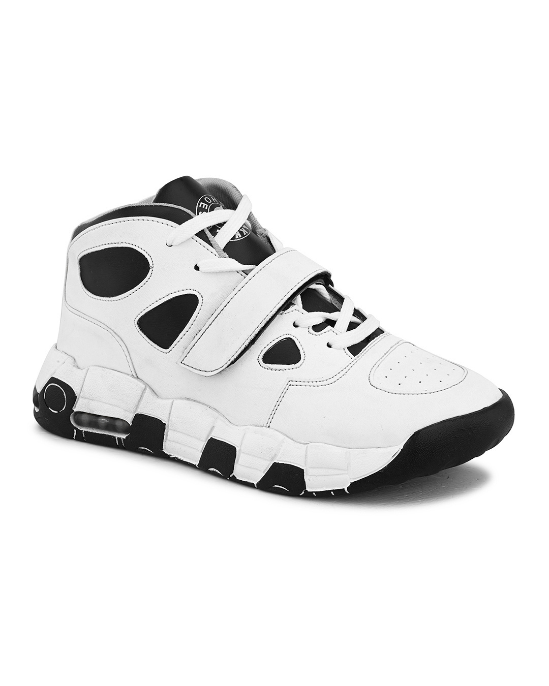 Shop Men's White & Black Color Block Casual Shoes-Back