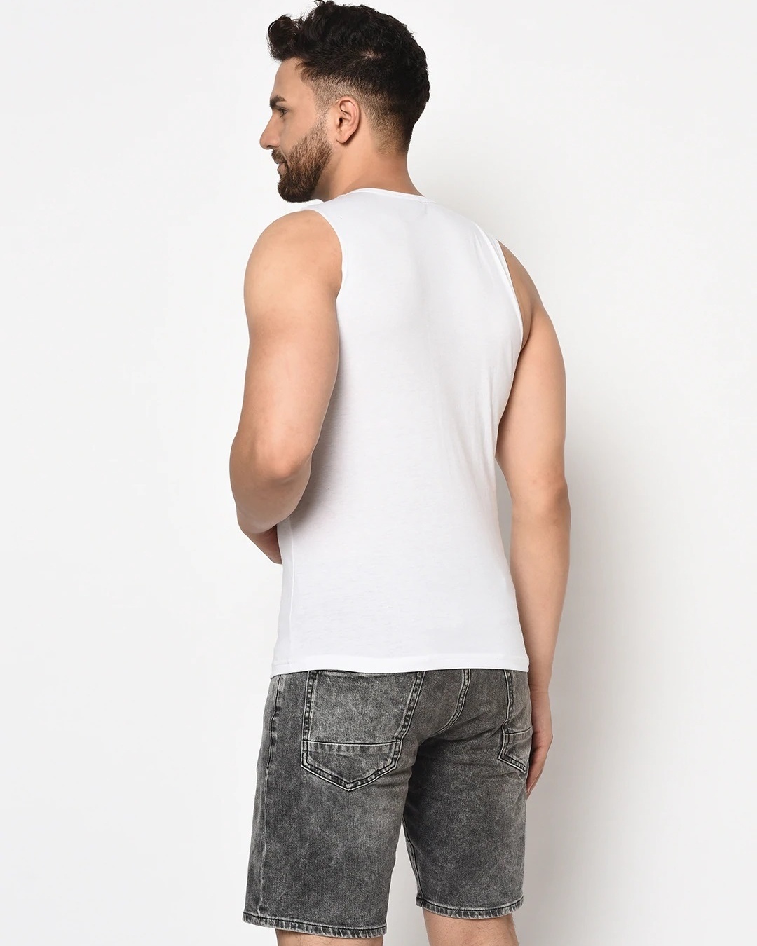 Shop Men's White & Black Color Block Slim Fit T-shirt-Back