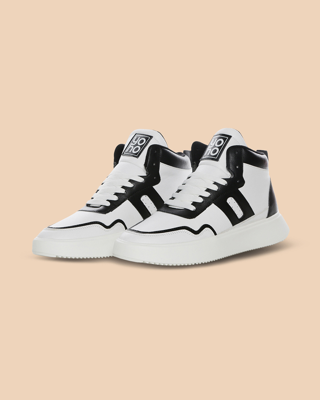 Shop Men's White & Black Colorblock Sneakers-Back