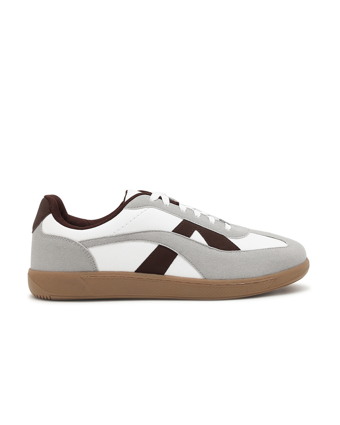 Shop Men's Grey & White Rippers Asphalt Color Block Low-Top Sneakers-Back