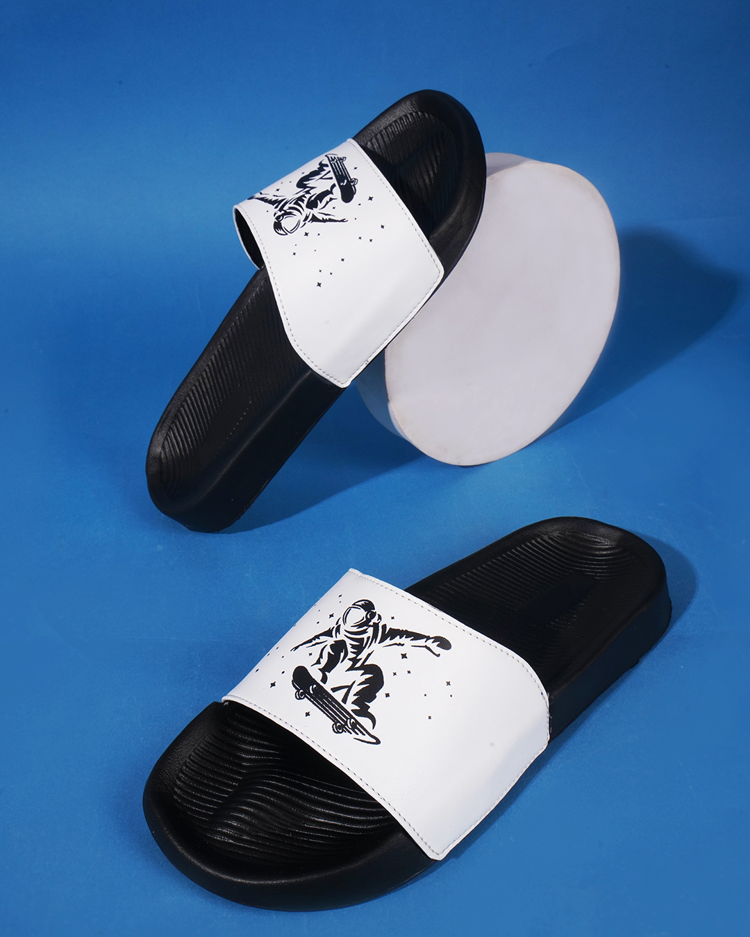 mens black designer sliders
