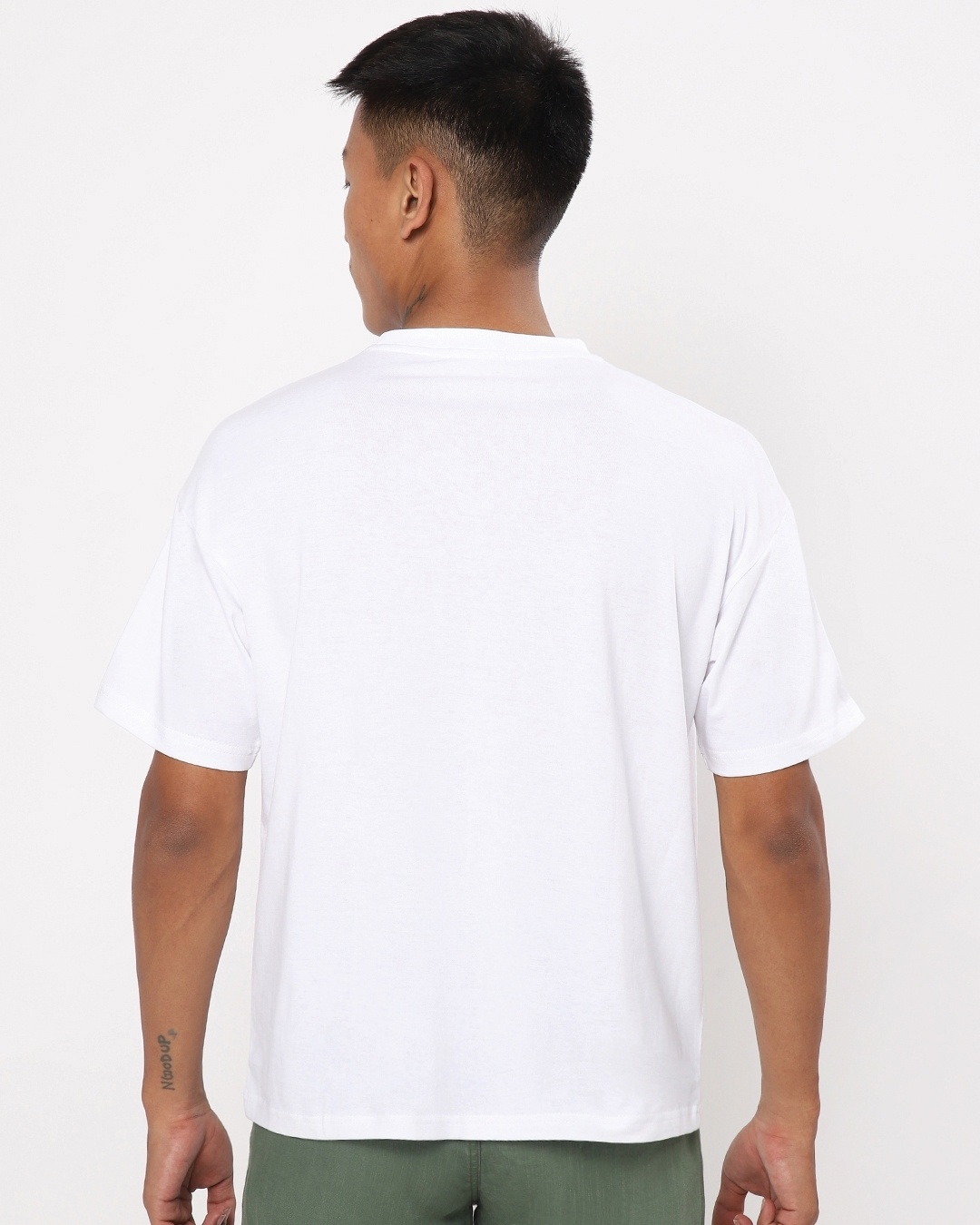 Shop Men's White Bloom Wildly Graphic Printed Oversized T-shirt-Back