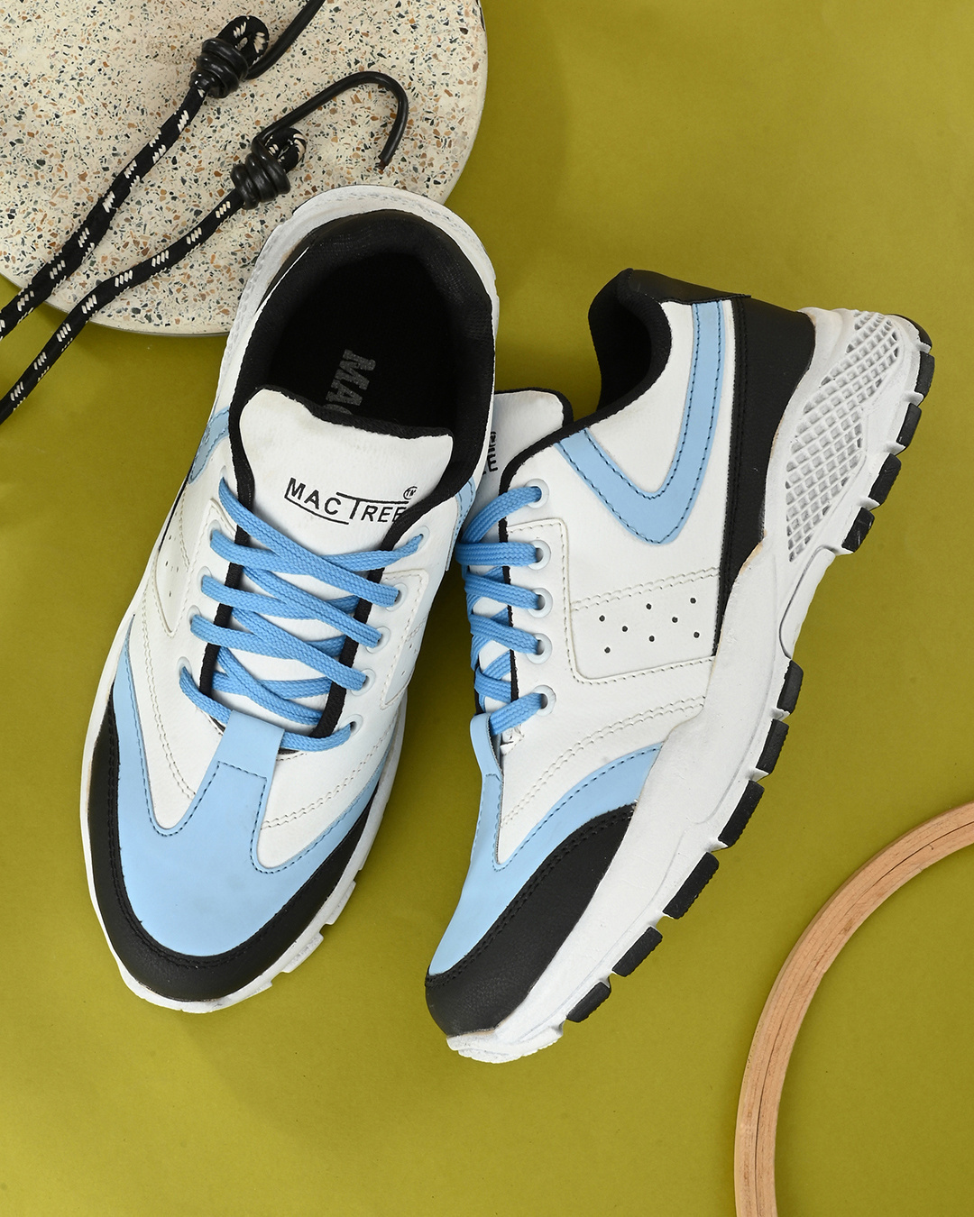 Buy Mens White And Blue Premium Sneakers Online In India At Bewakoof 0622