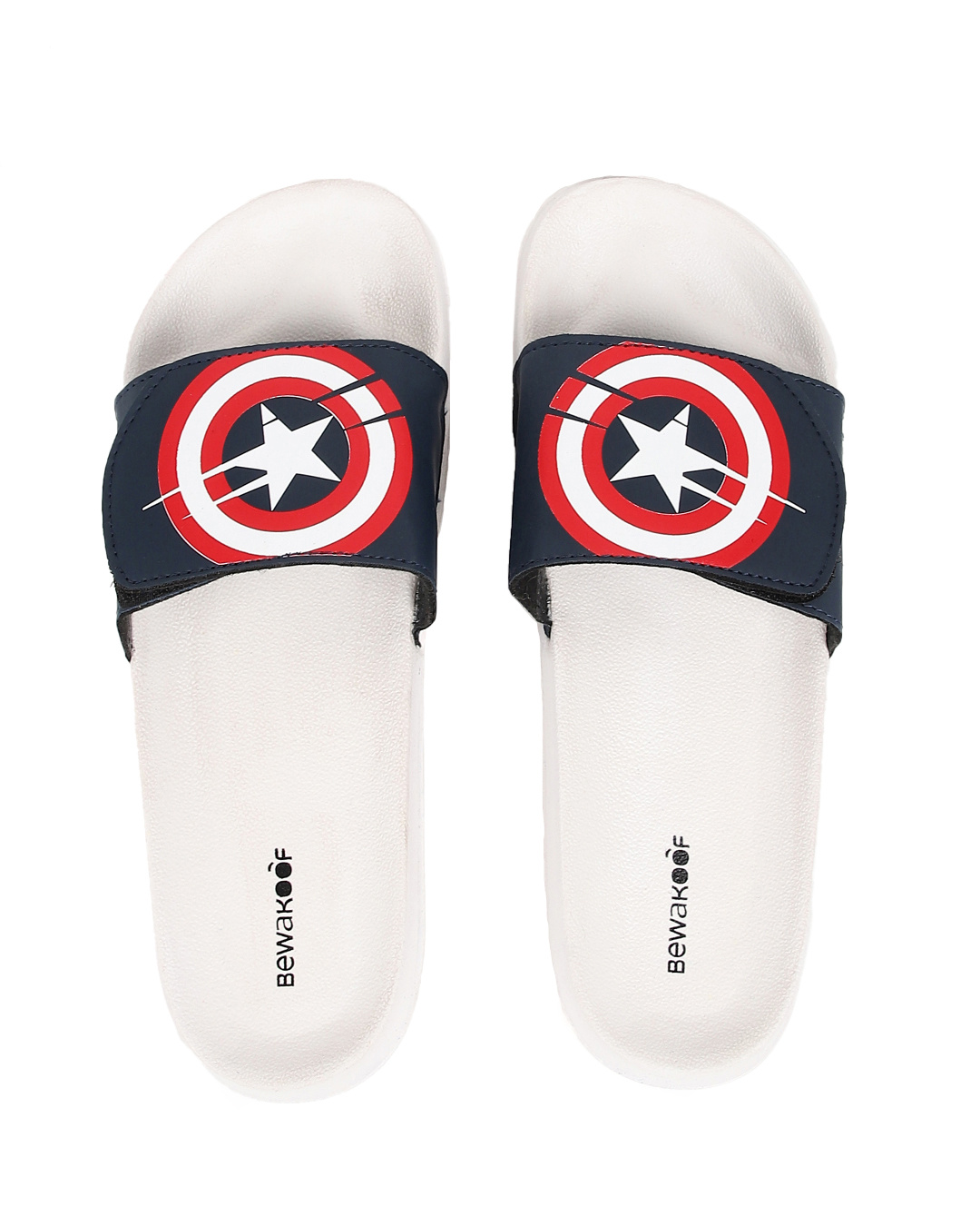 Shop Men's White Captain America Printed Slider-Back