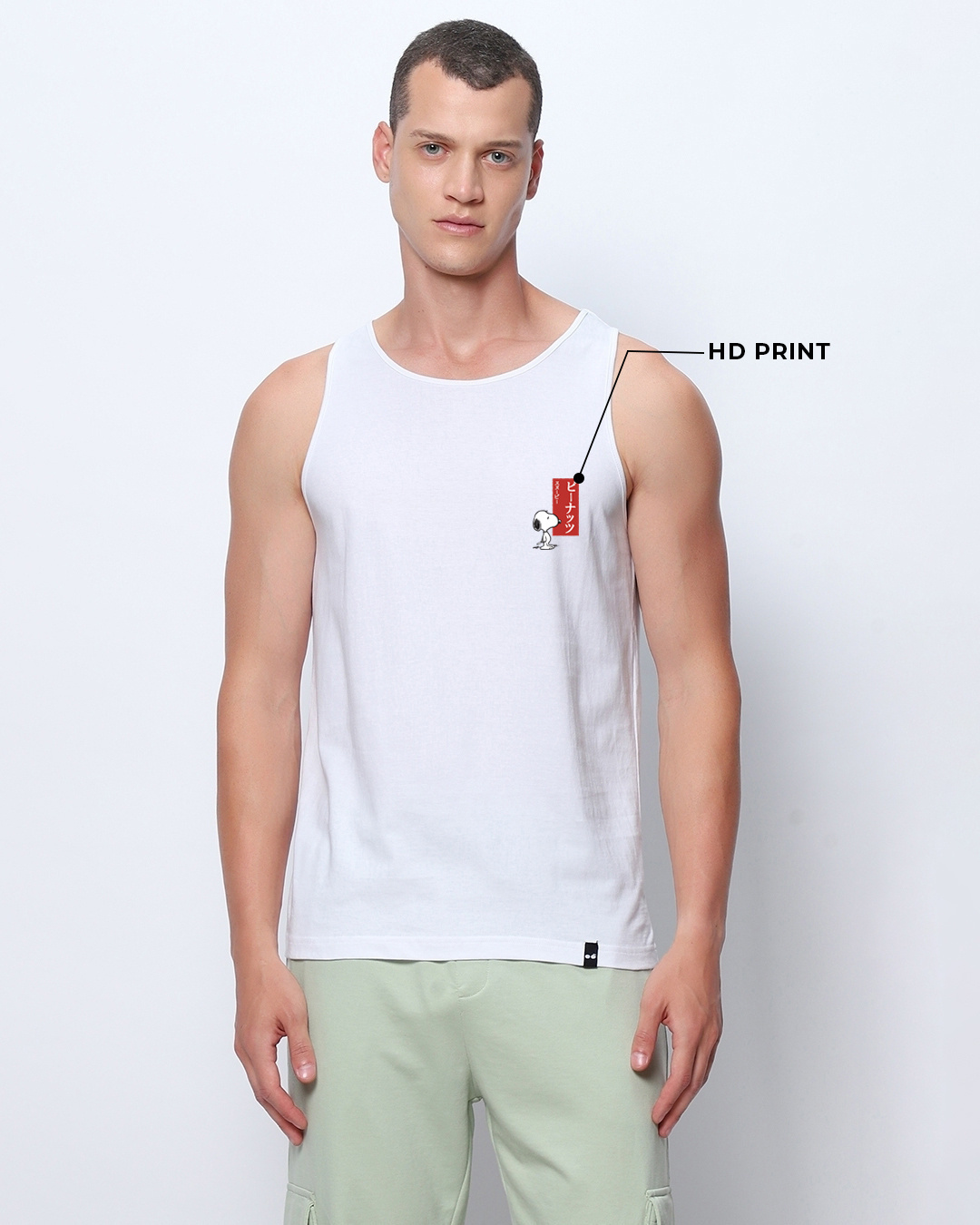 Shop Men's White Charlie Jap Graphic Printed Vest-Back