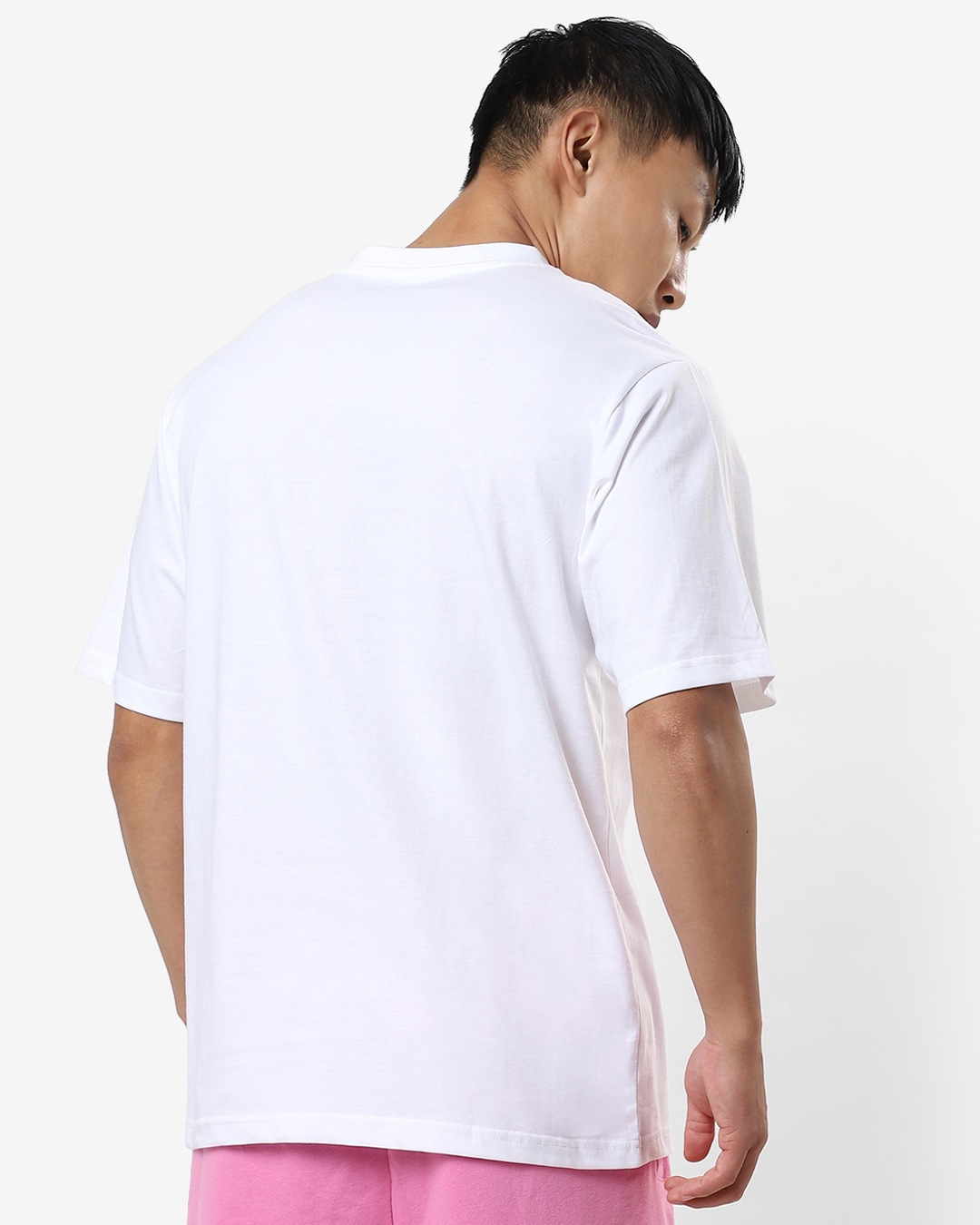 Shop Men's White Choose Love Typography Oversized Fit T-shirt-Back