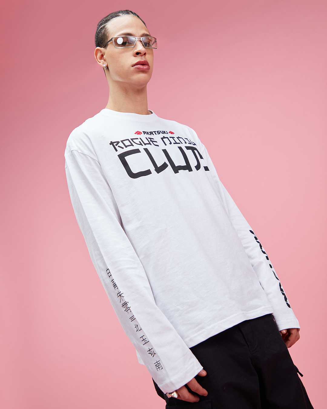 Buy Men's White Club Akatsuki Typography Oversized T-shirt Online at ...