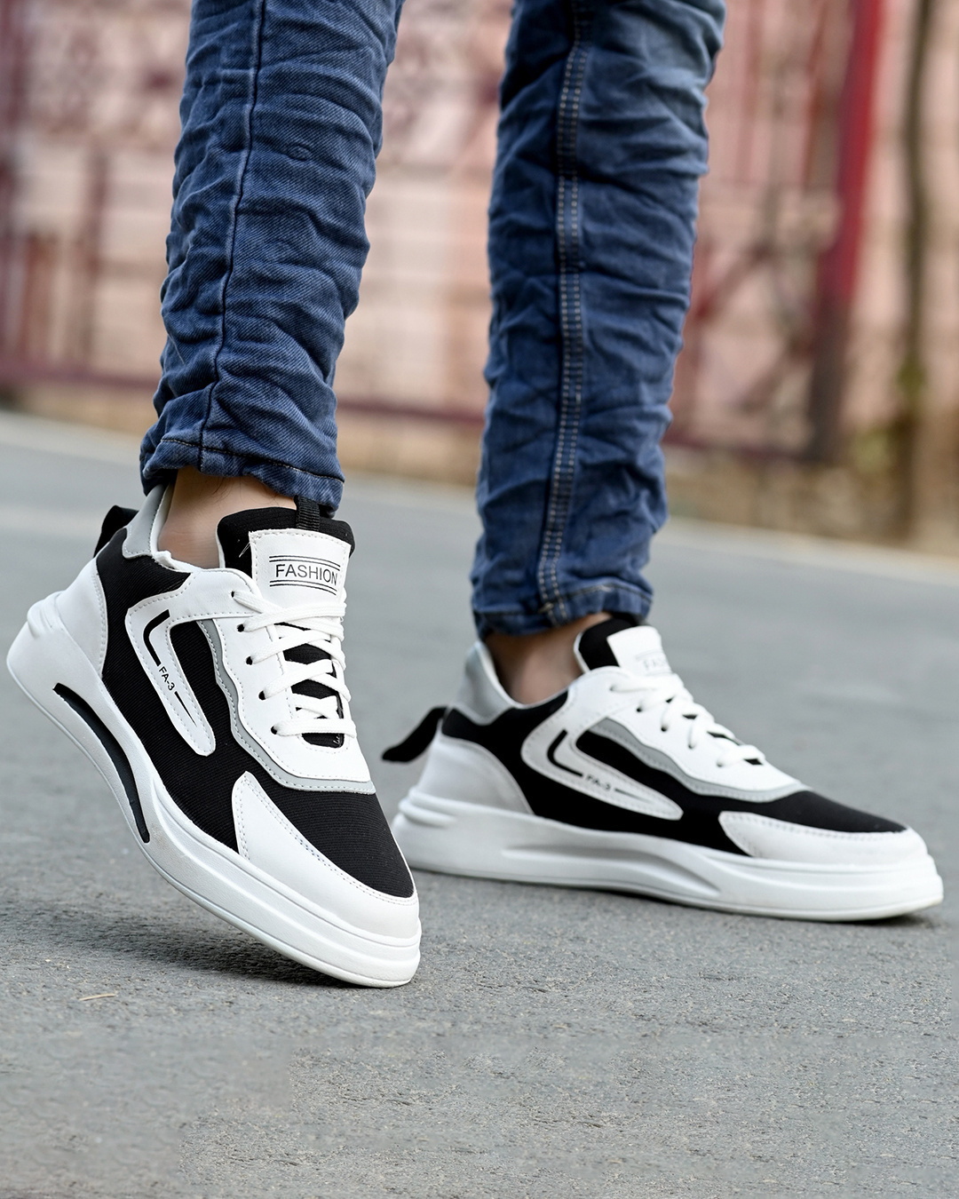 Buy Men's White Color Block Sneakers Online in India at Bewakoof