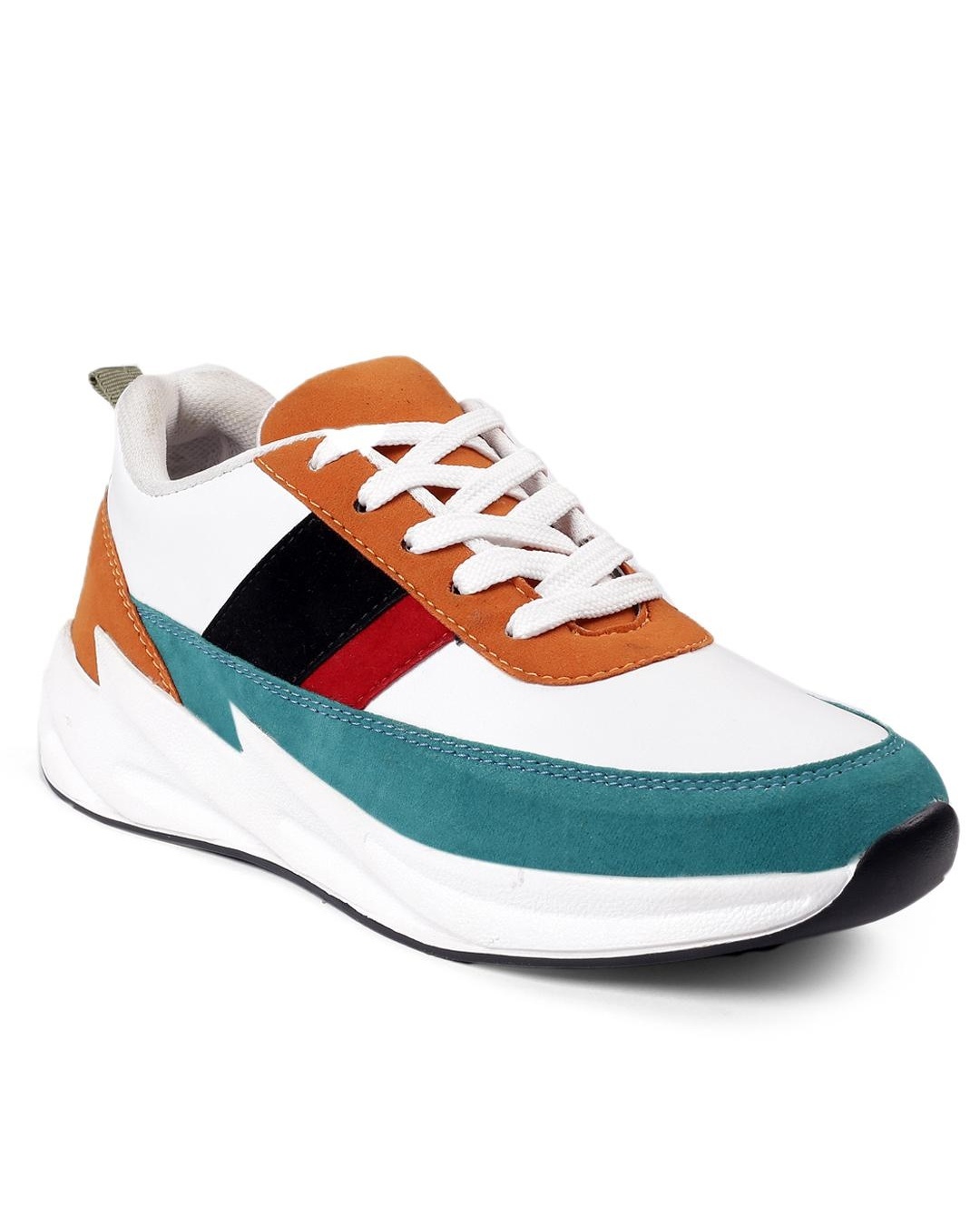 Buy Men's White Color Block Sneakers Online in India at Bewakoof