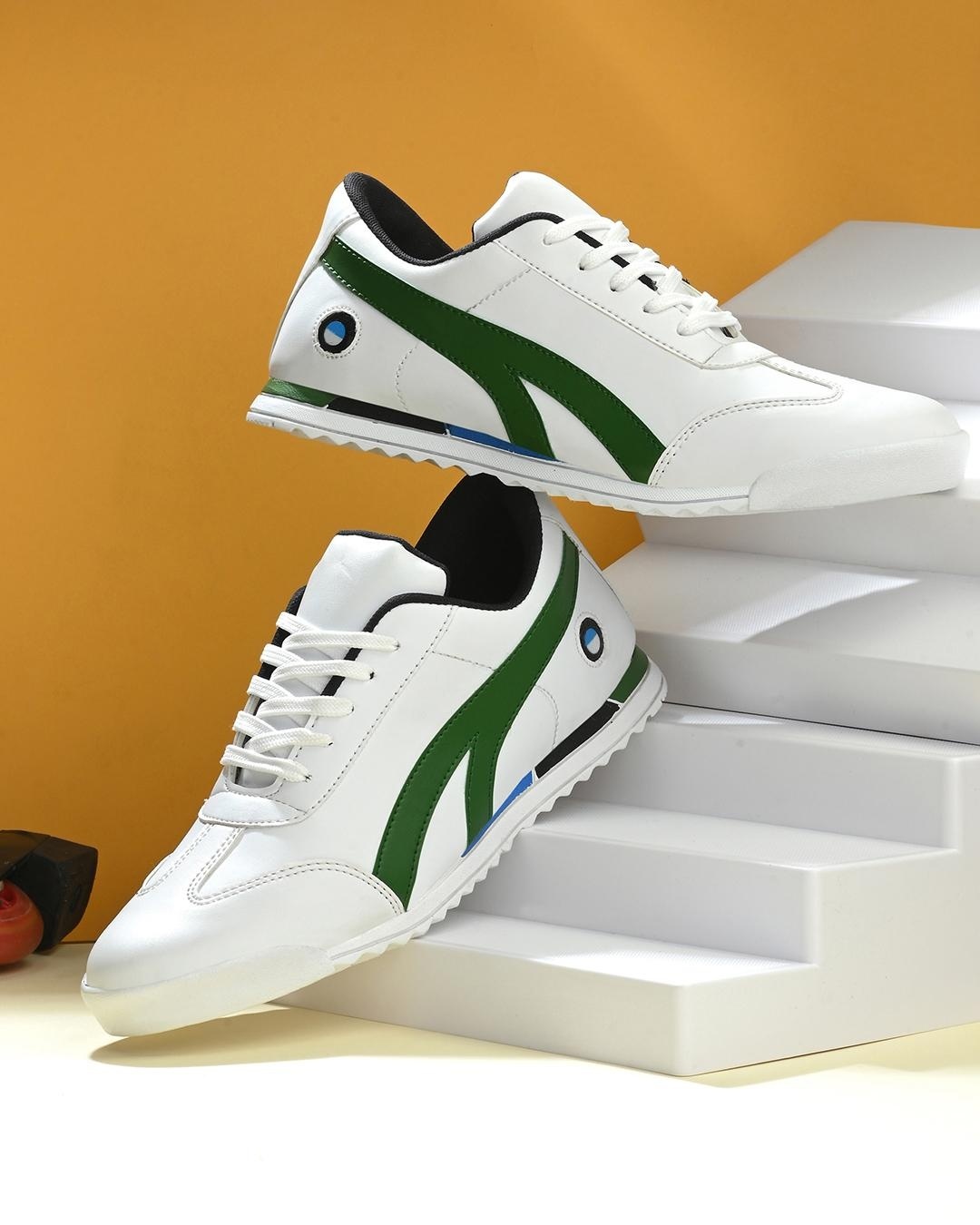 Buy Men's White Color Block Sneakers Online in India at Bewakoof