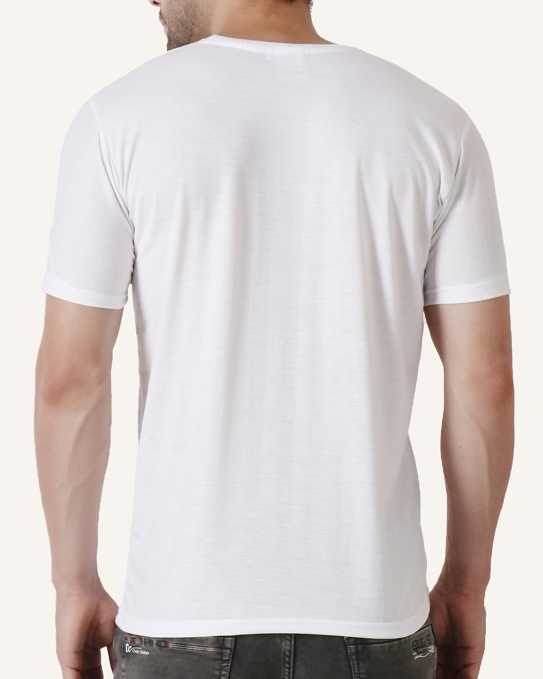 Shop Men's White Counter Terrorist Graphic Printed Cotton T-shirt-Back