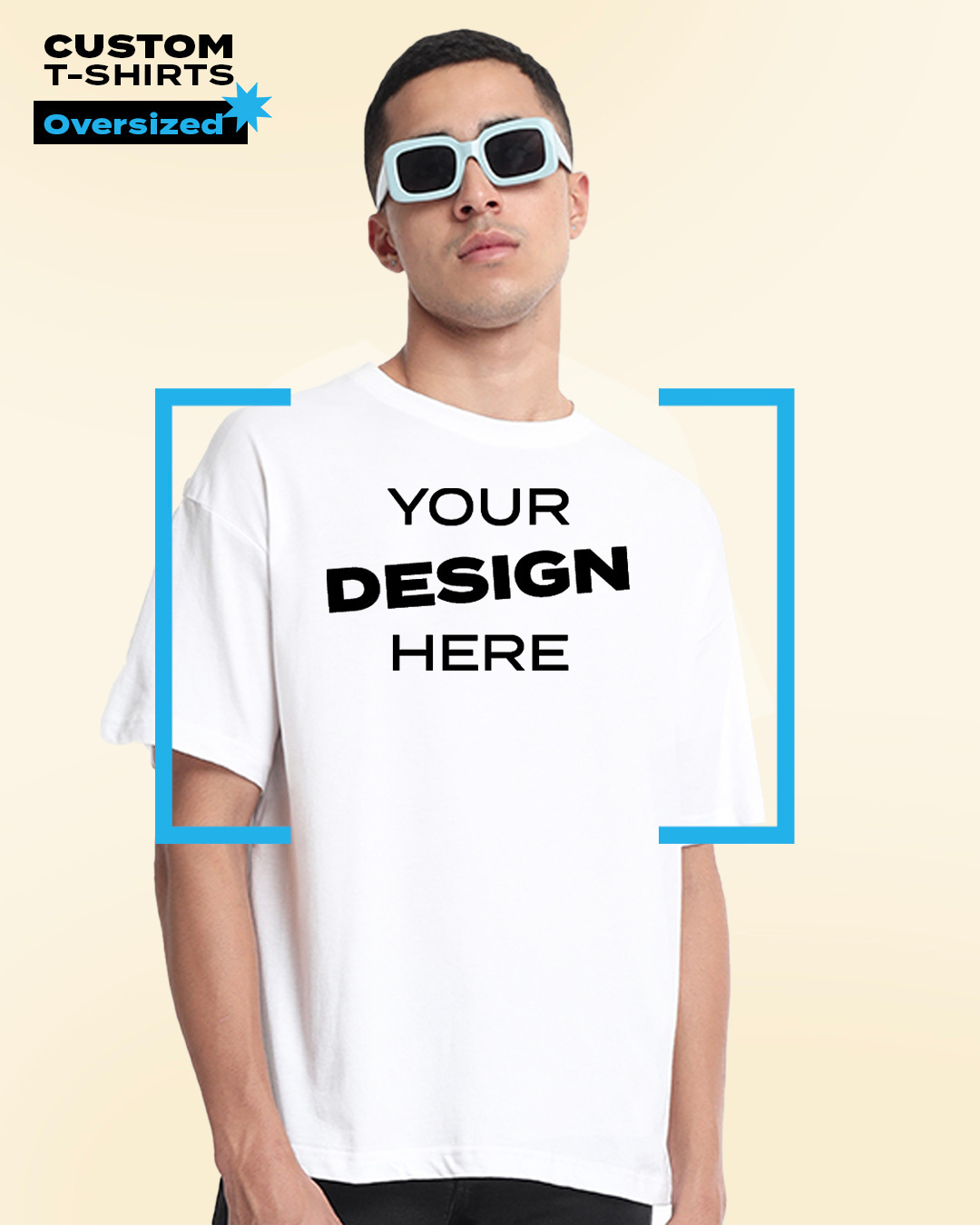 Buy Men's White Customizable Oversized T-shirt Online at Bewakoof