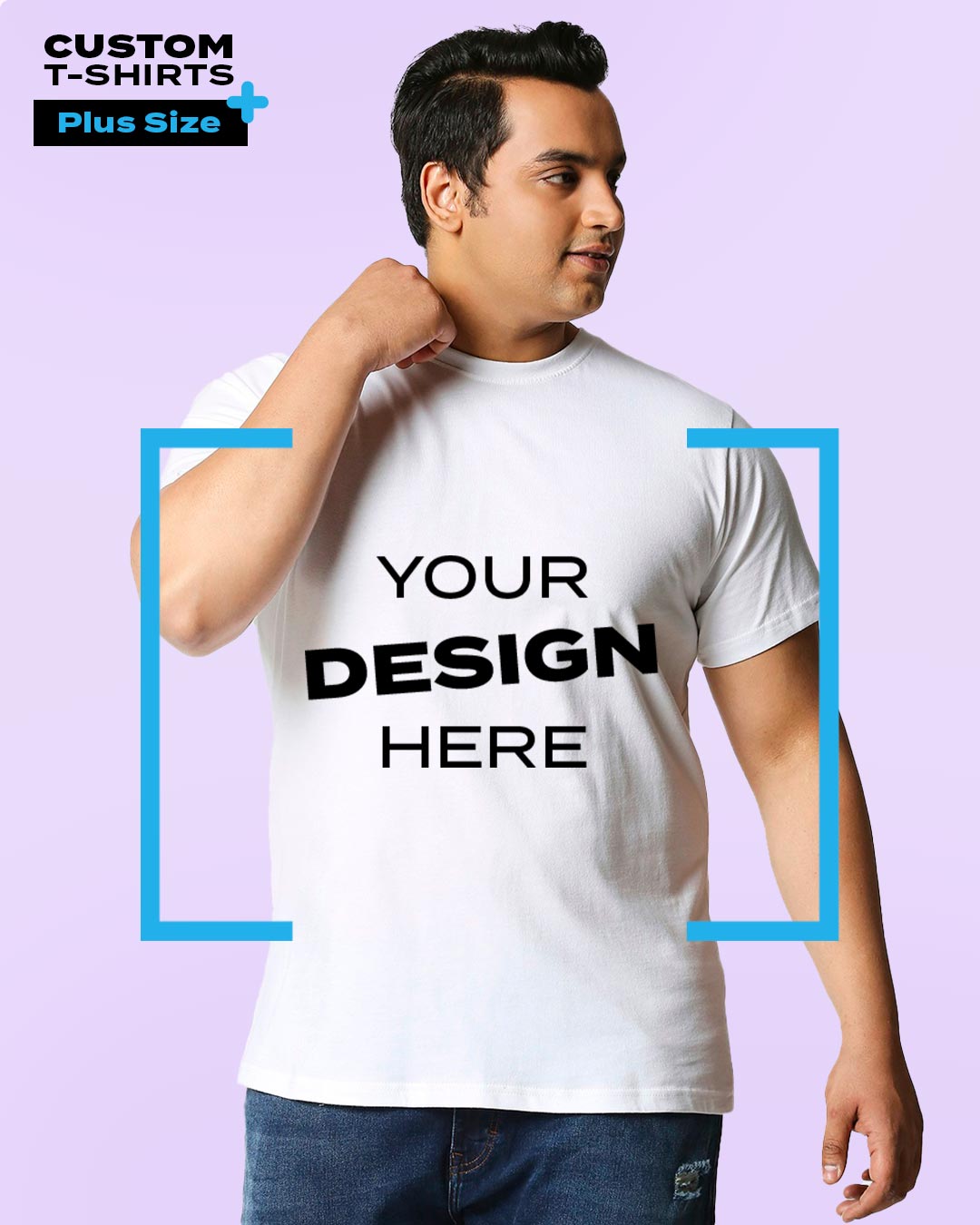 Buy Men's White Customizable Plus Size T-shirt Online at Bewakoof