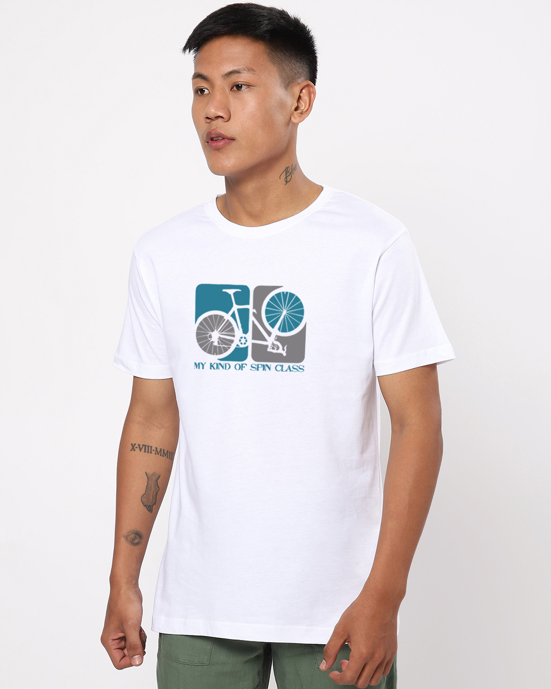 Shop Men's White Cycle Graphic Printed T-shirt-Back