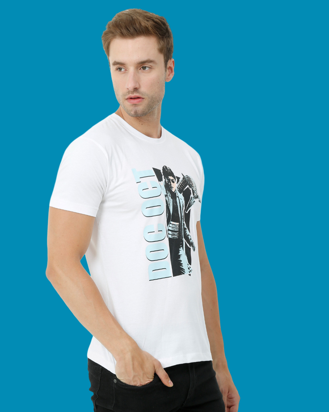Shop Men's White Doctor Octopus Graphic Printed T-shirt-Back