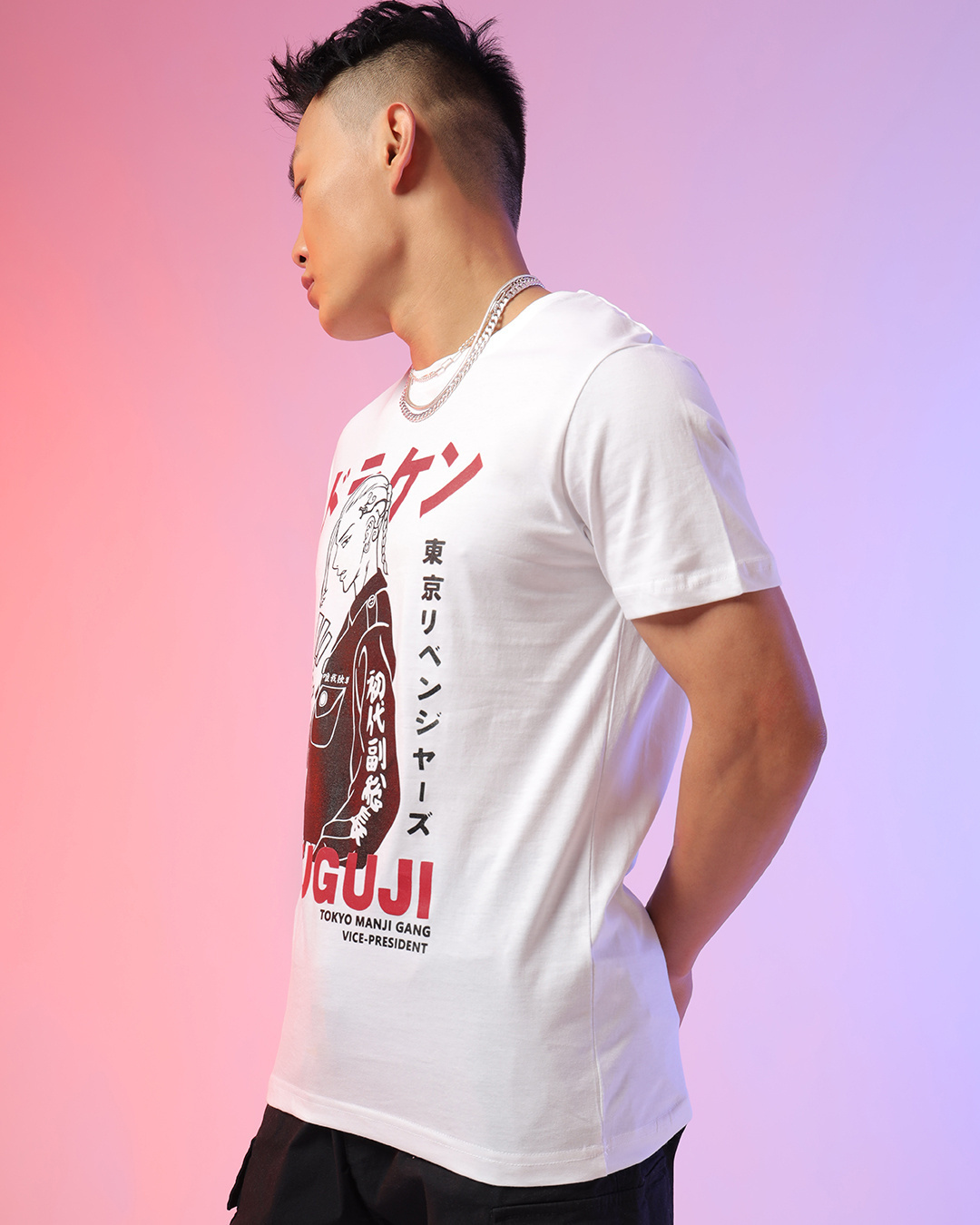 Shop Men's White Draken Graphic Printed T-shirt-Back