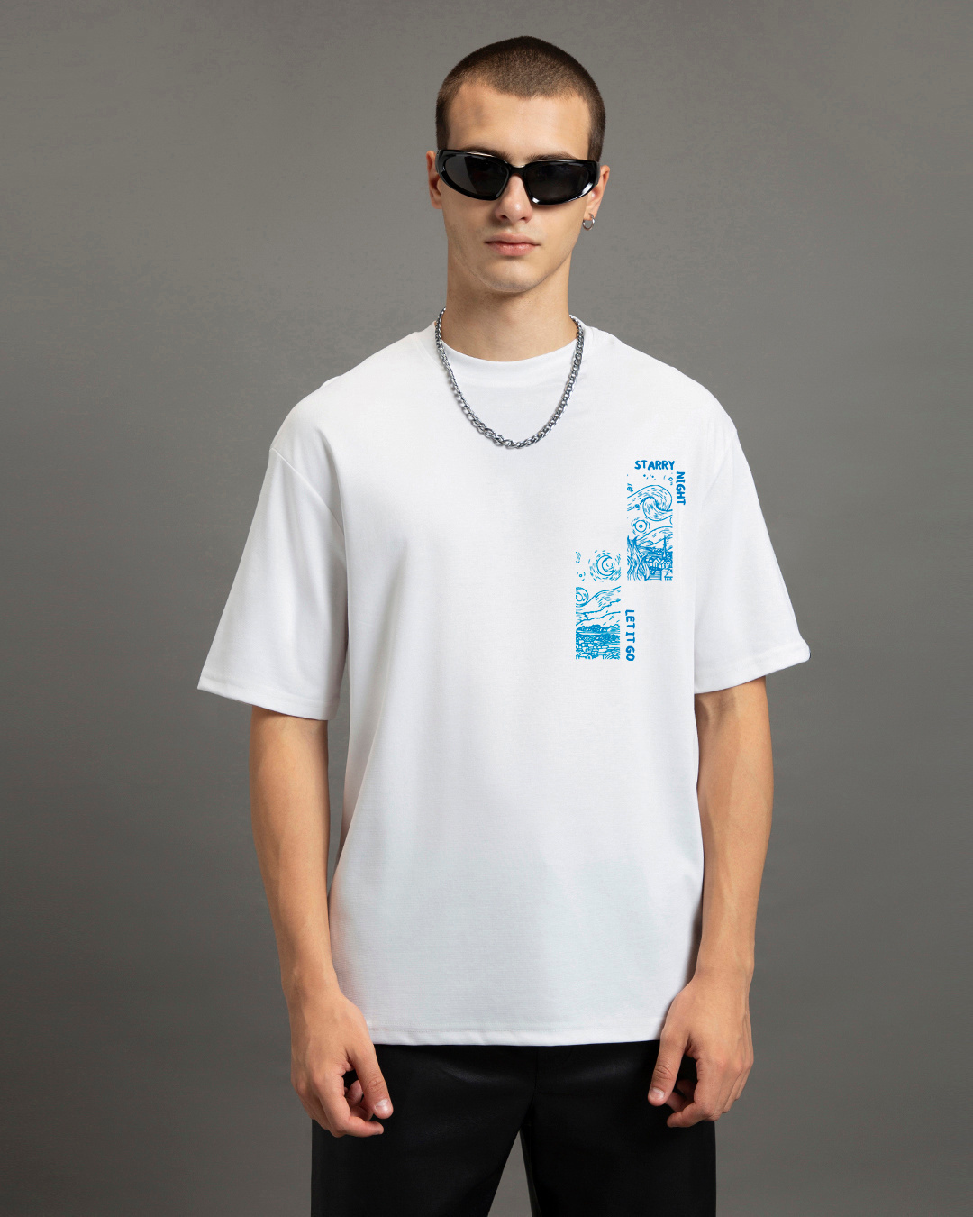 Shop Men's White Dream Graphic Printed Oversized T-shirt-Back