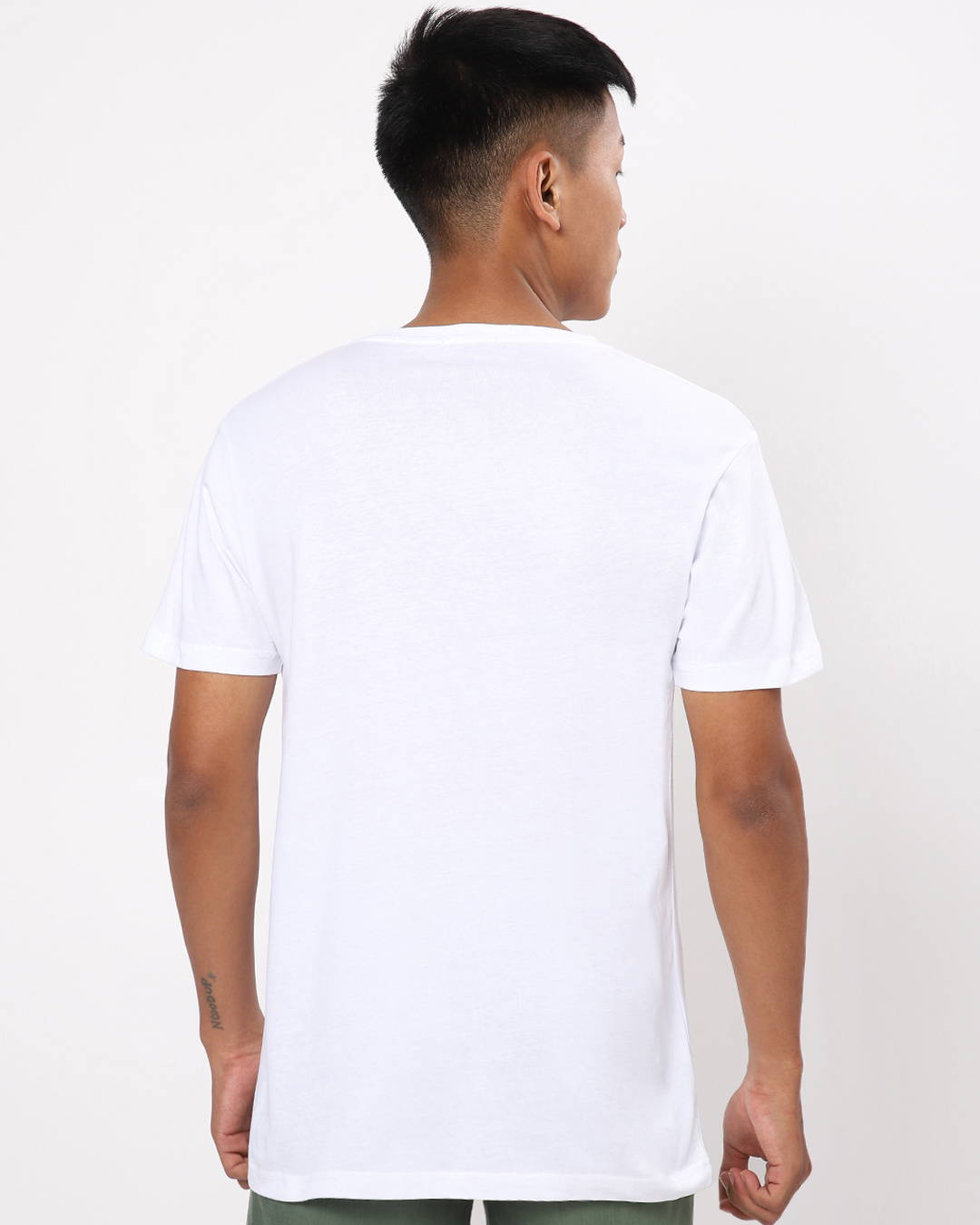 Shop Men's White Eleven Typography T-shirt-Back