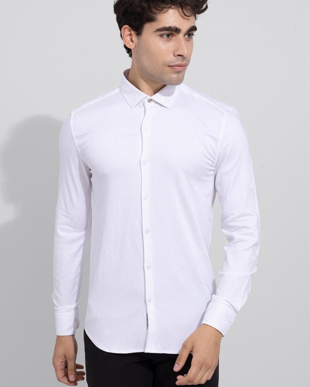 Buy Men's White Ethnic Motif Printed Slim Fit Shirt for Men White ...