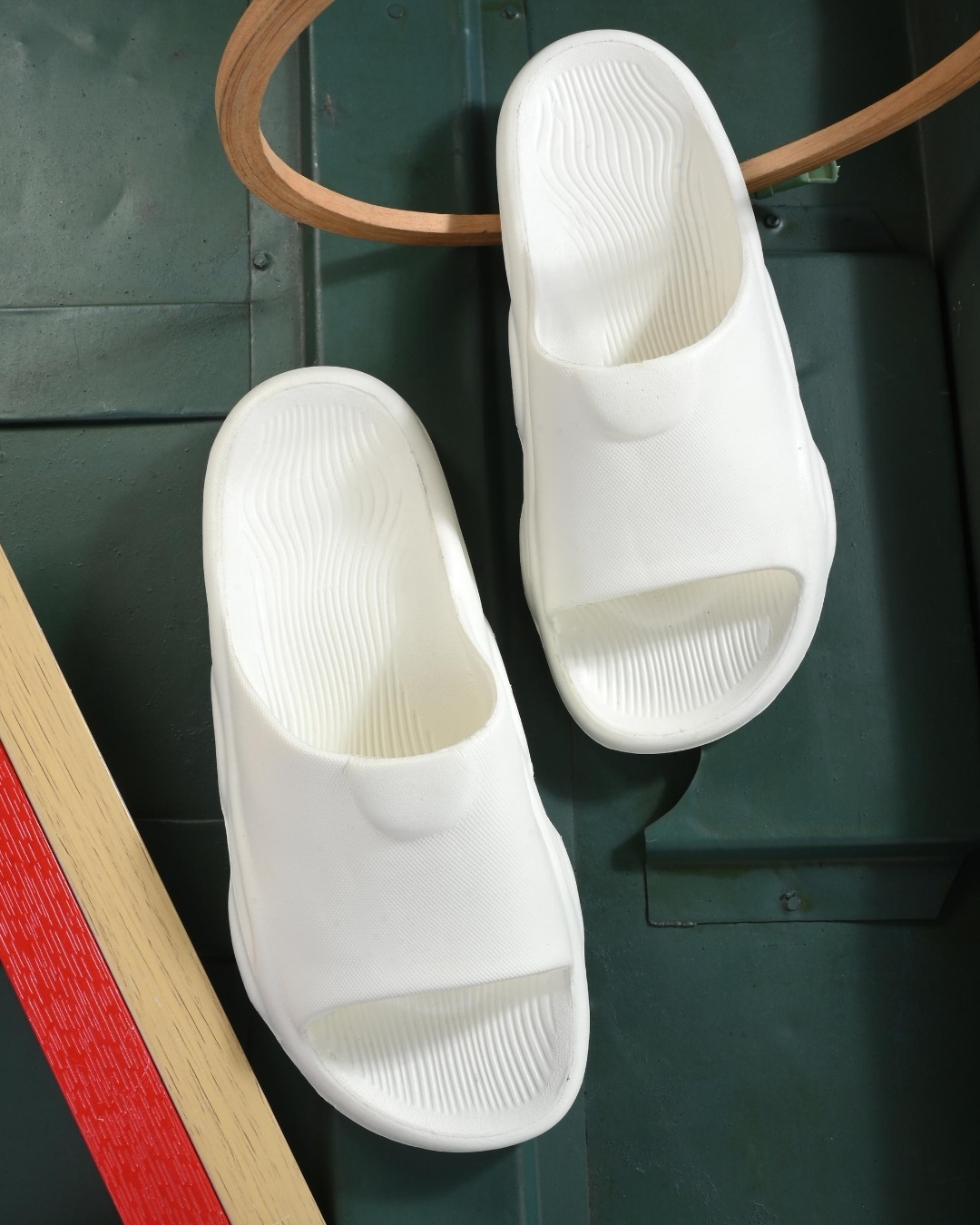Buy Men #39 s White Free Fall Sliders Online in India at Bewakoof