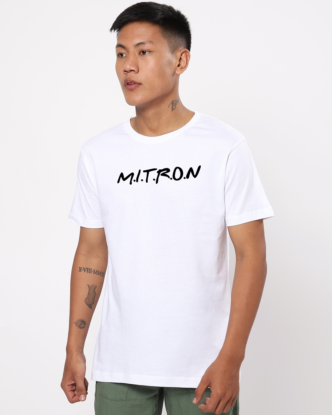 Shop Men's White Friends Mitron Typography T-shirt-Back