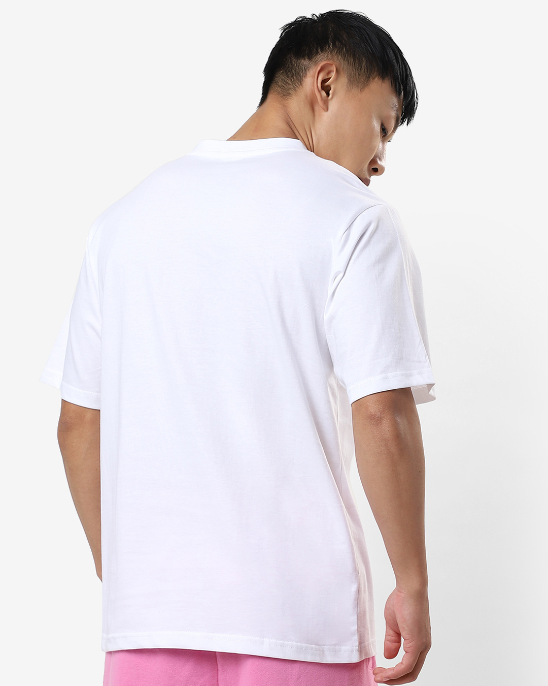 Shop Men's White Gorr Typography Oversized T-shirt-Back
