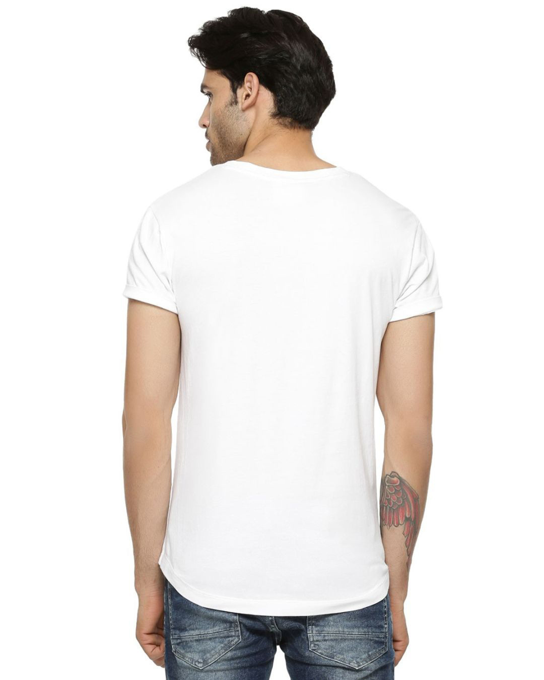 Shop Men's White Graphic Print Regular Fit T-shirt-Back