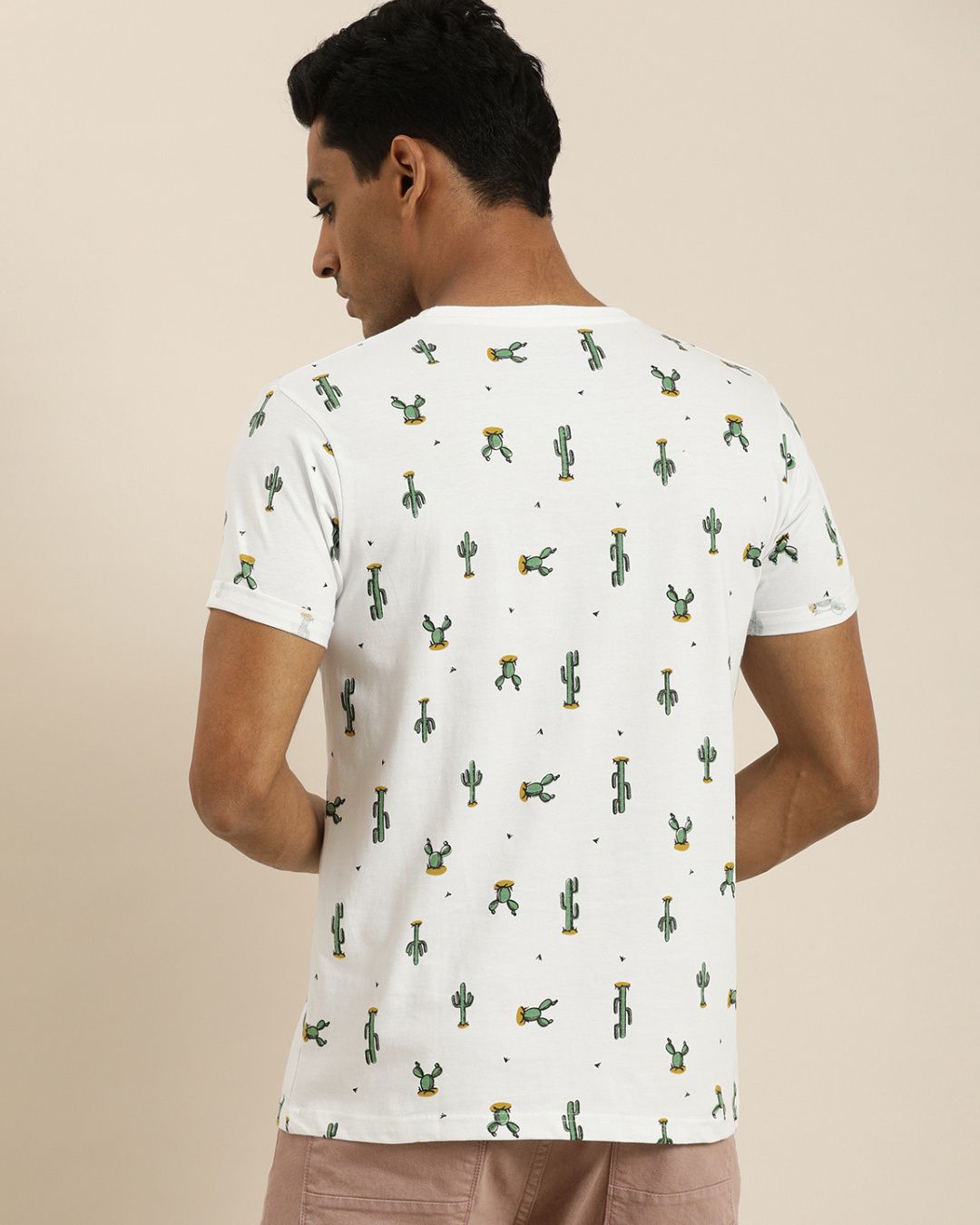 Shop Men's White Graphic Print T-shirt-Back