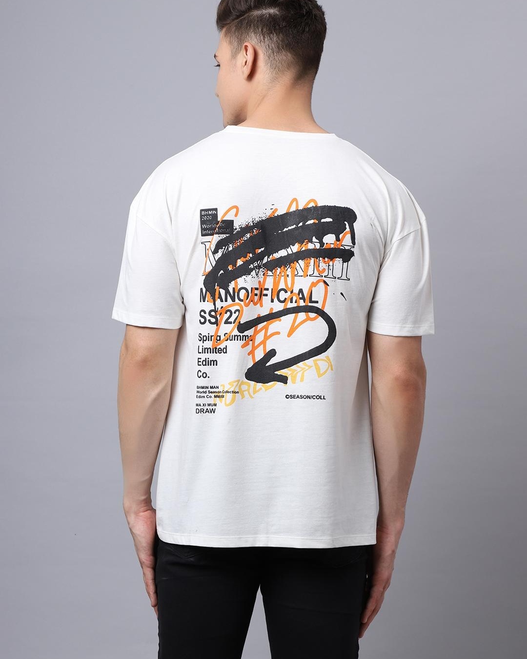 Buy Mens White Graphic Printed Super Loose Fit T Shirt Online At Bewakoof 1673