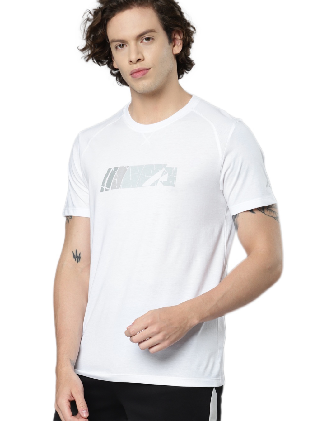 Shop Men's White Graphic Printed Slim Fit T-shirt-Back