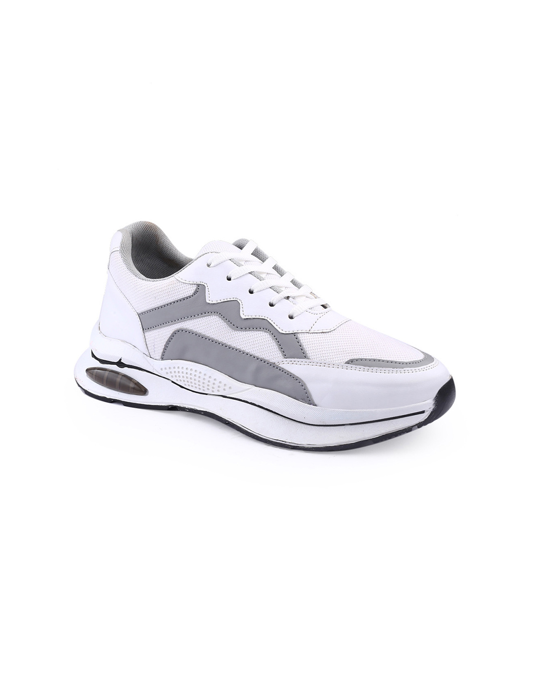 Shop Men's White & Grey Color Block Casual Shoes-Back