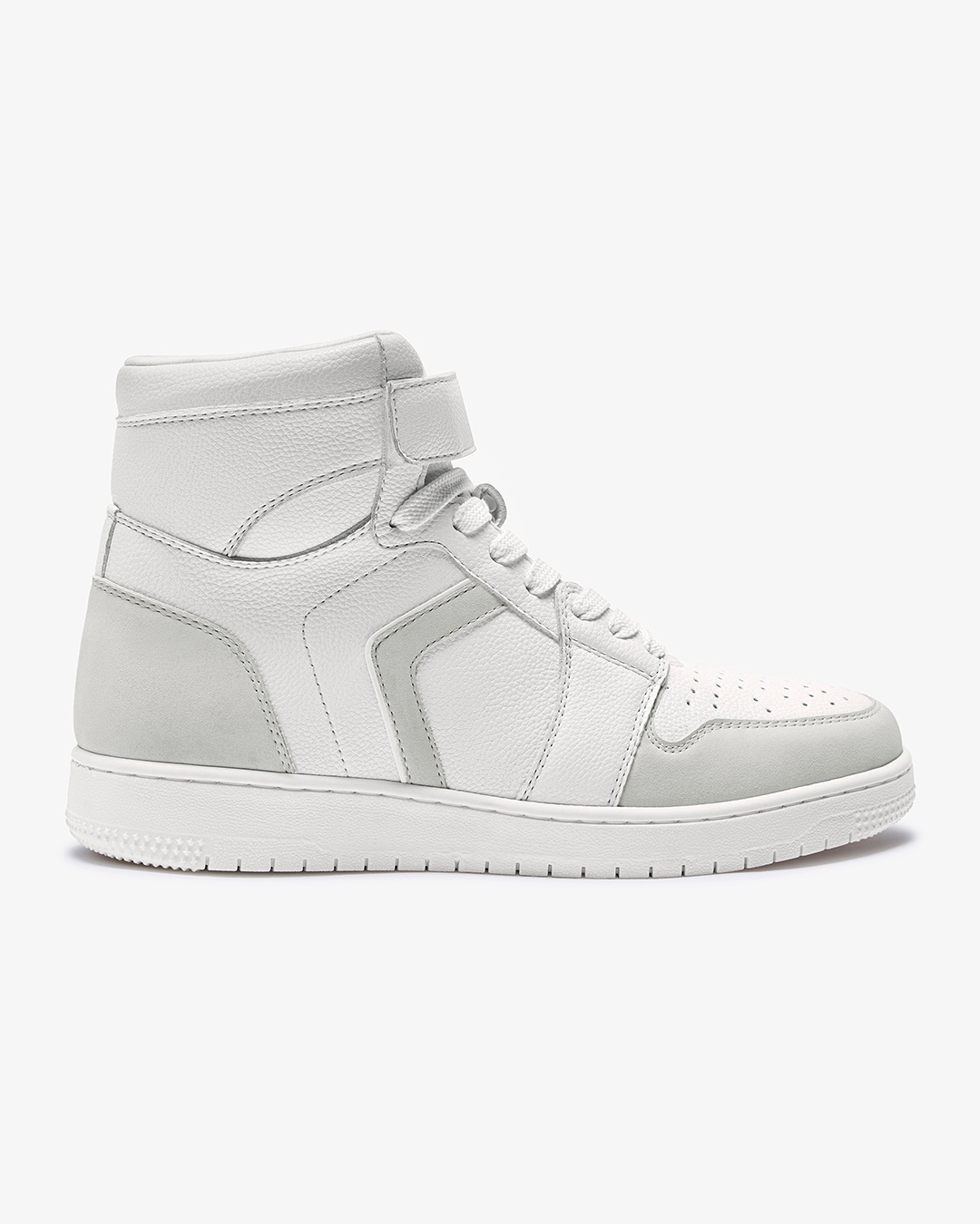 Shop Men's White & Grey Color Block High Top Sneakers-Back