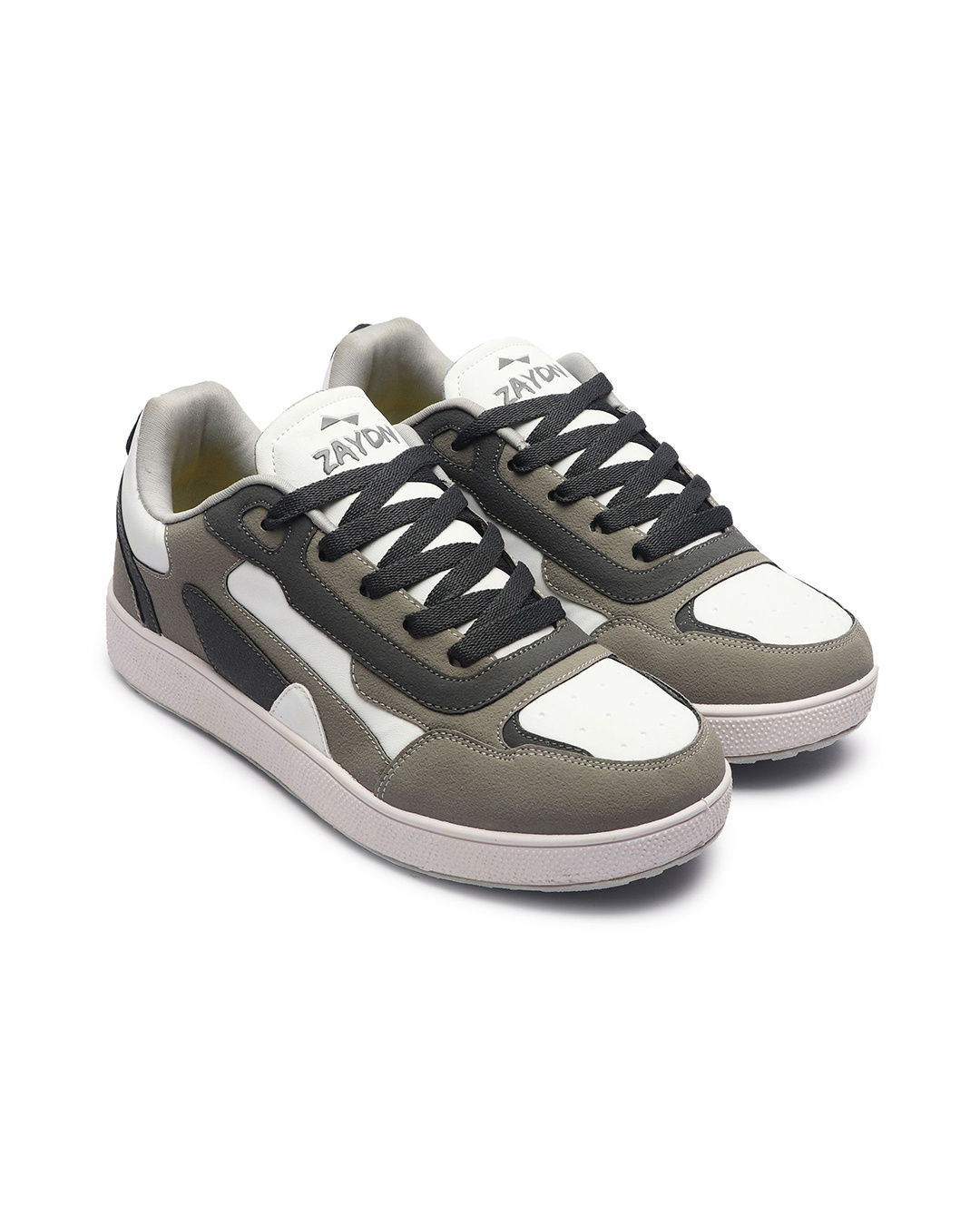 Buy Men's White & Grey Color Block Sneakers Online in India at Bewakoof
